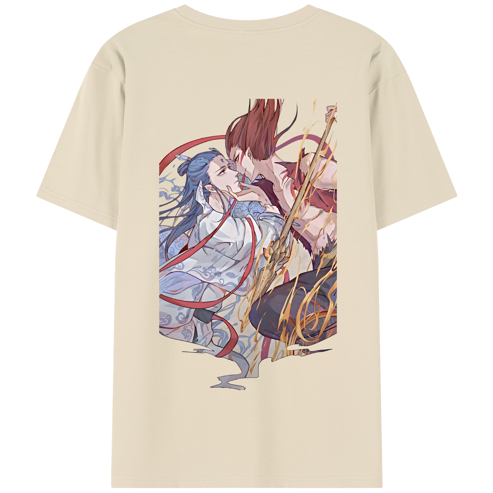 （画像用） Ne Zha 2 ナタ 魔童の大暴れ 綿100％半袖Tシャツ（背面プリント）