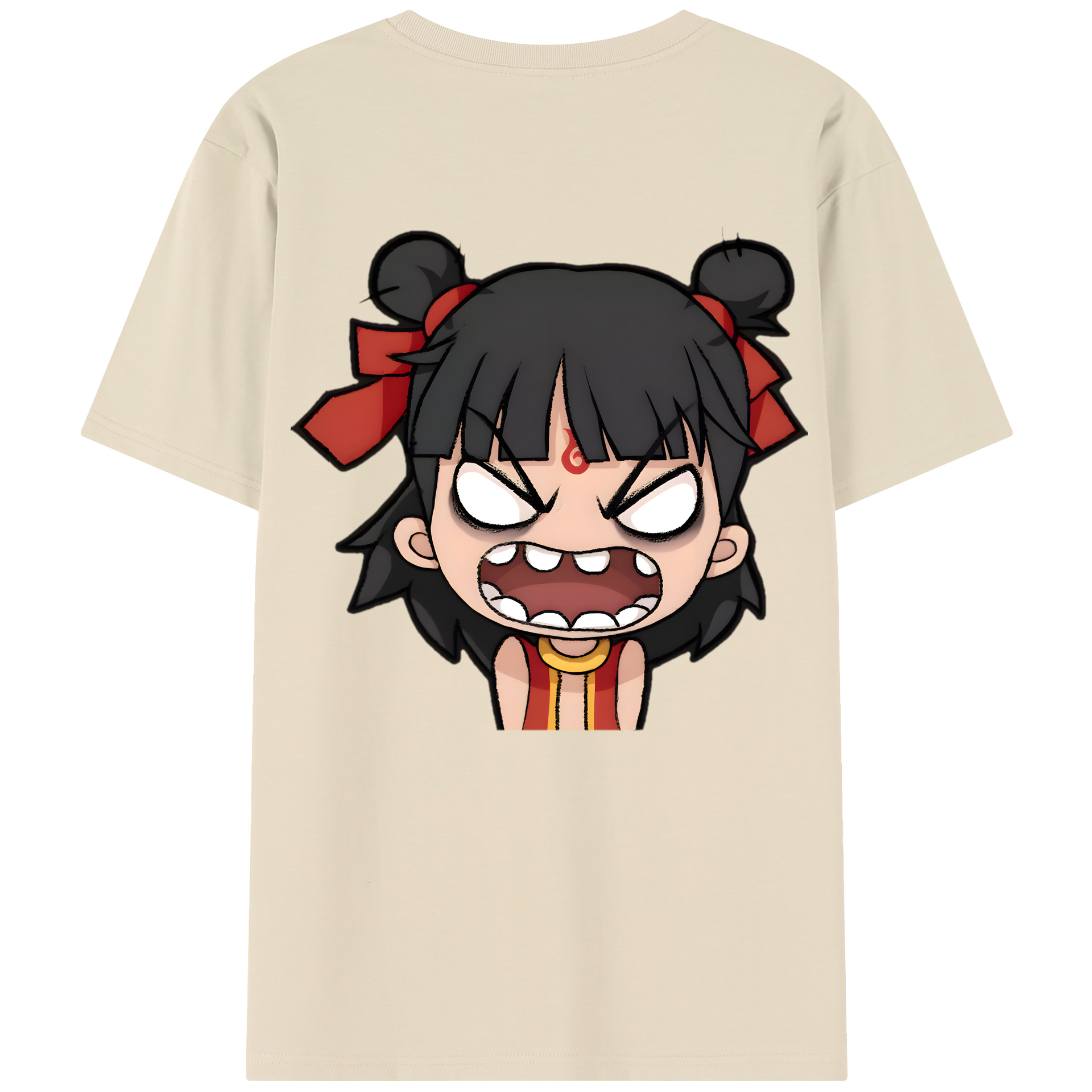 （画像用） Ne Zha 2 ナタ 魔童の大暴れ 綿100％半袖Tシャツ（背面プリント）