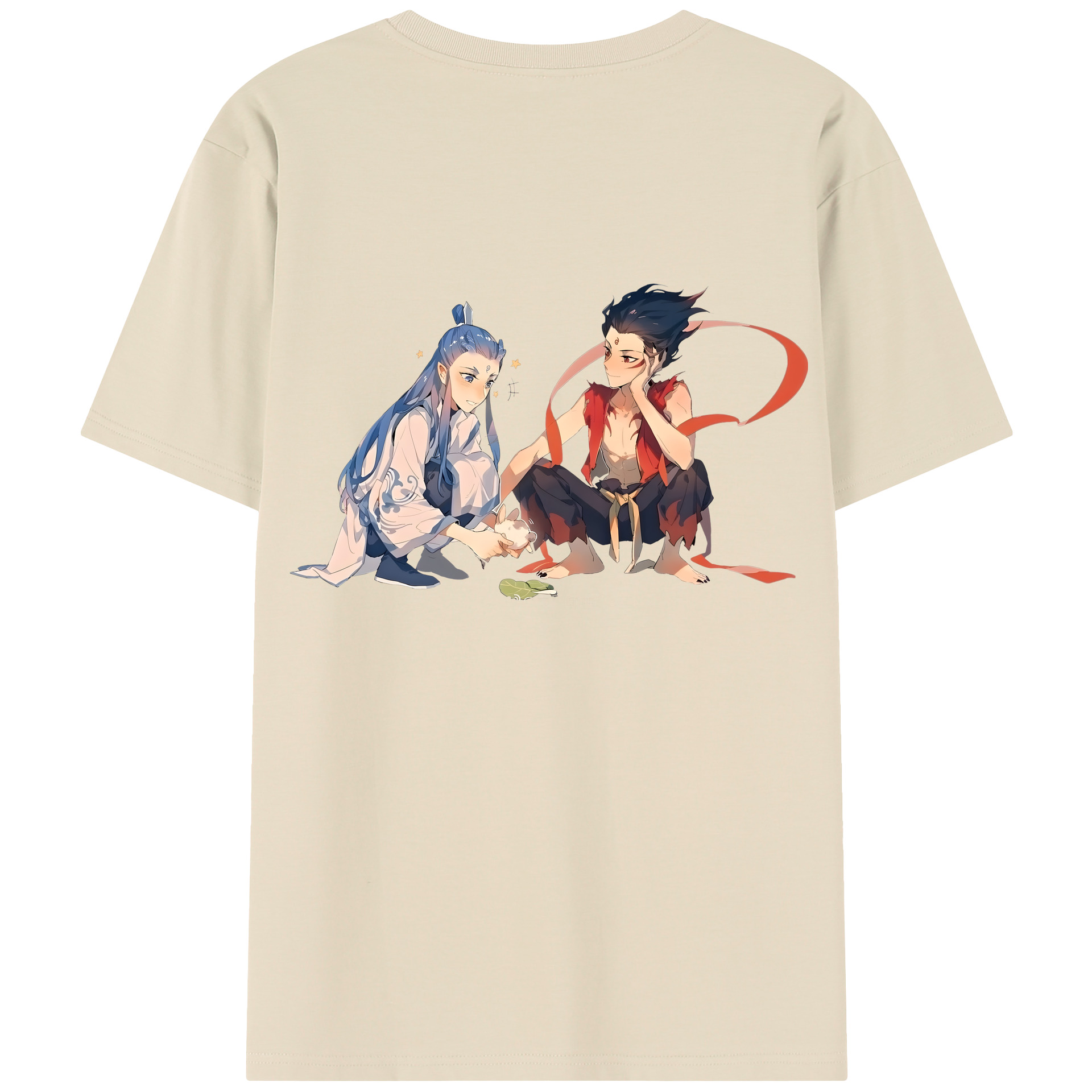 （画像用） Ne Zha 2 ナタ 魔童の大暴れ 綿100％半袖Tシャツ（背面プリント）
