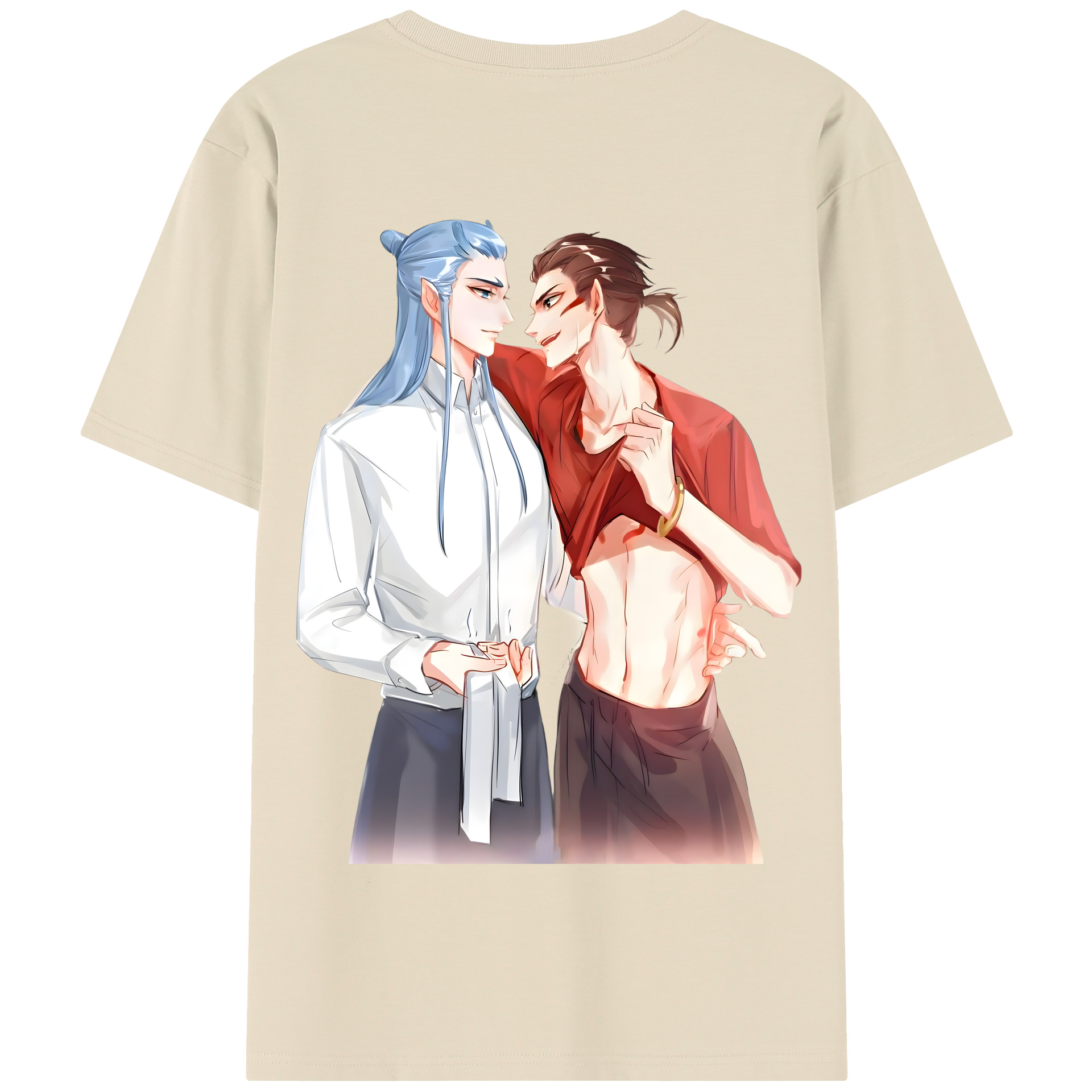 （画像用） Ne Zha 2 ナタ 魔童の大暴れ 綿100％半袖Tシャツ（背面プリント）