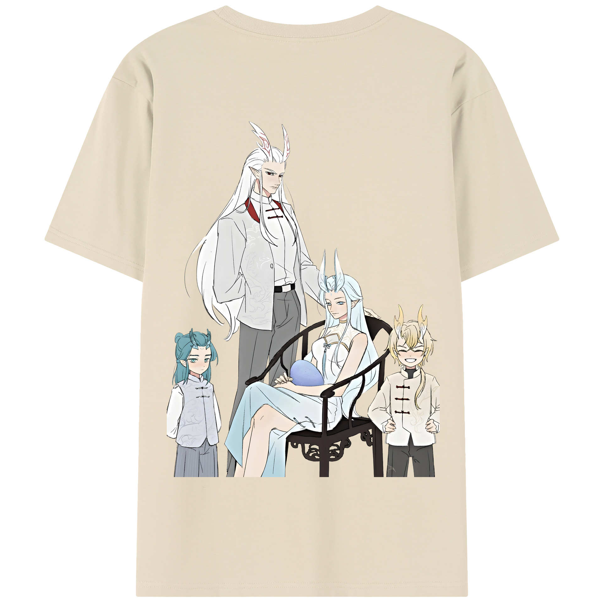 （画像用） Ne Zha 2 ナタ 魔童の大暴れ 綿100％半袖Tシャツ（背面プリント）
