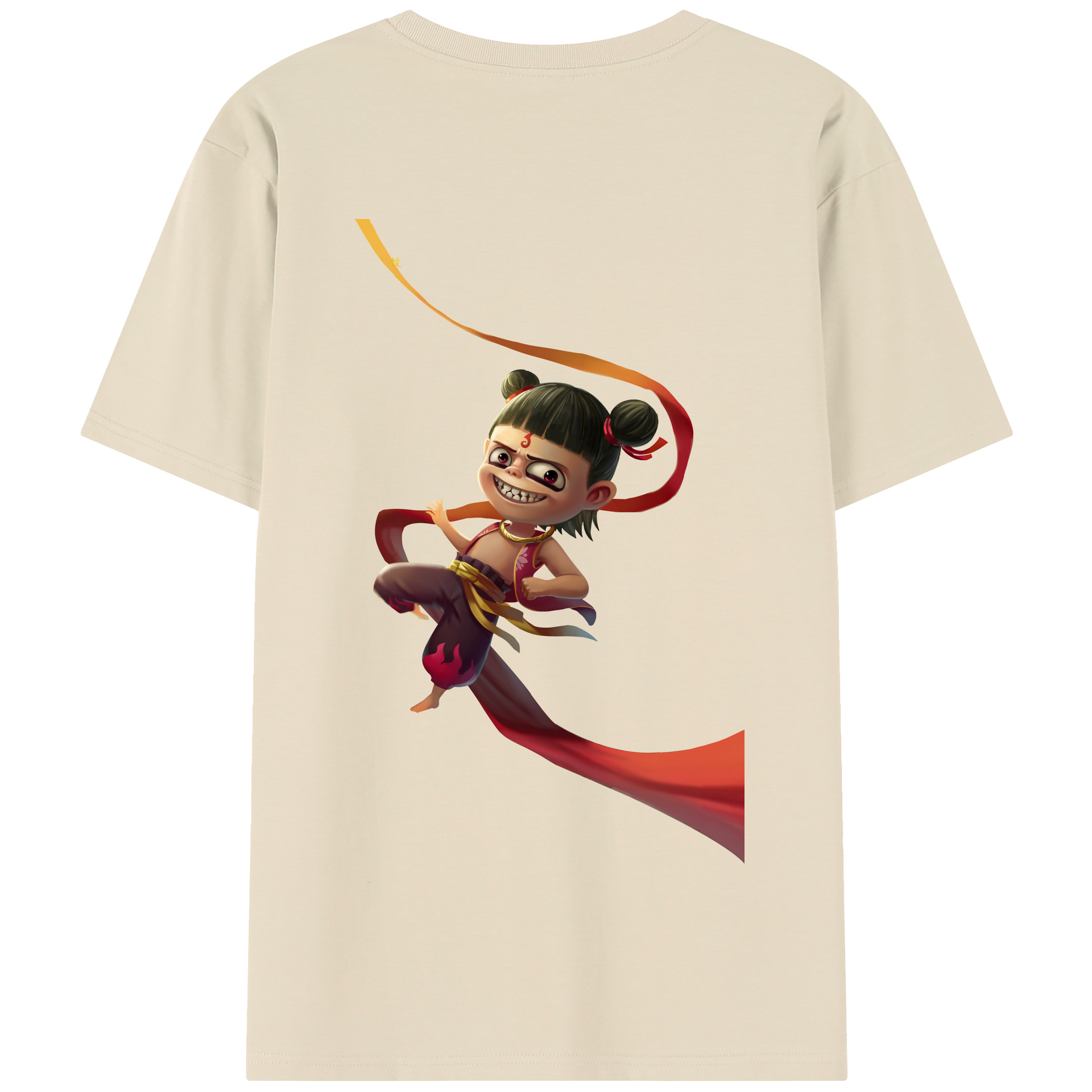 （画像用） Ne Zha 2 ナタ 魔童の大暴れ 綿100％半袖Tシャツ（背面プリント）