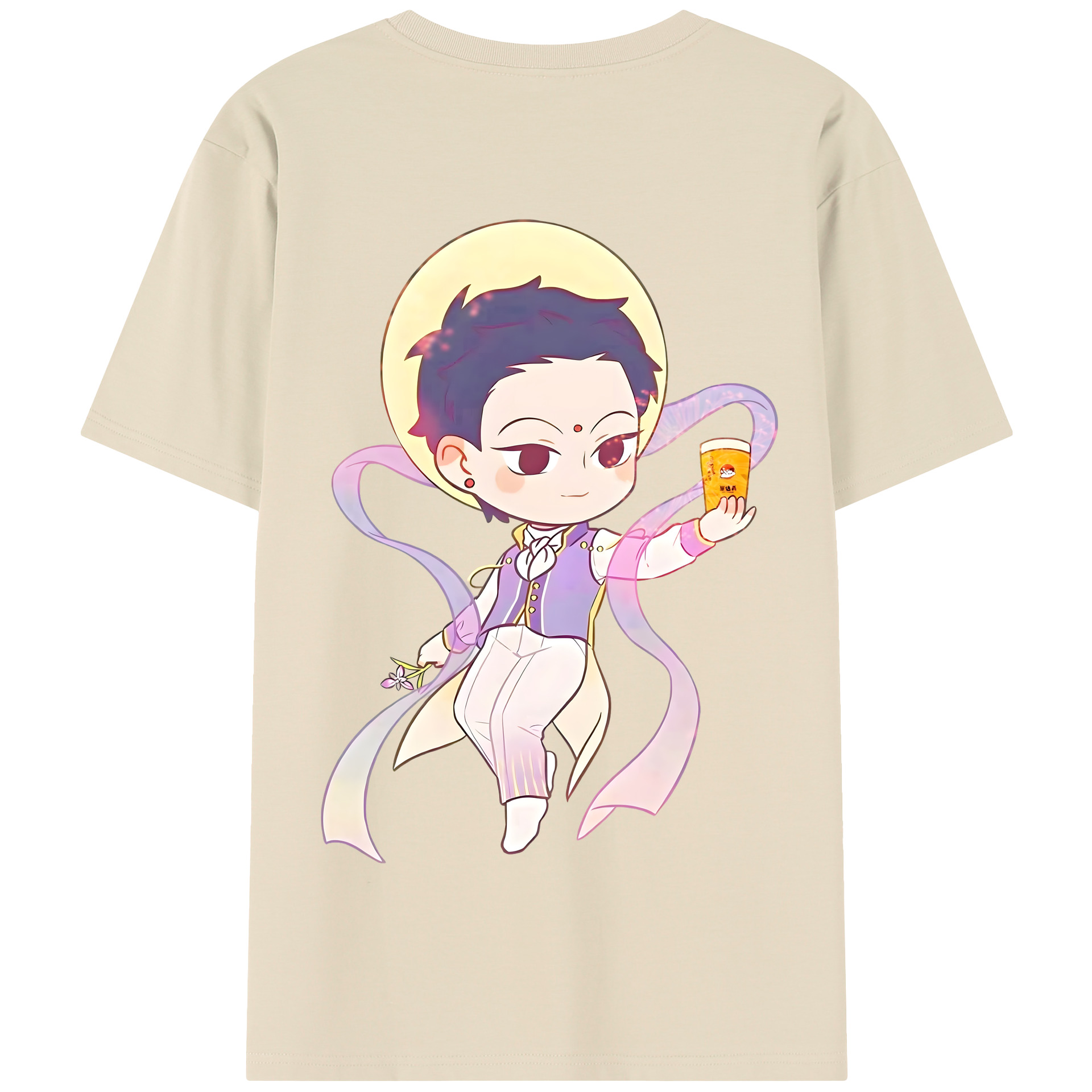 （画像用） Ne Zha 2 ナタ 魔童の大暴れ 綿100％半袖Tシャツ（背面プリント）