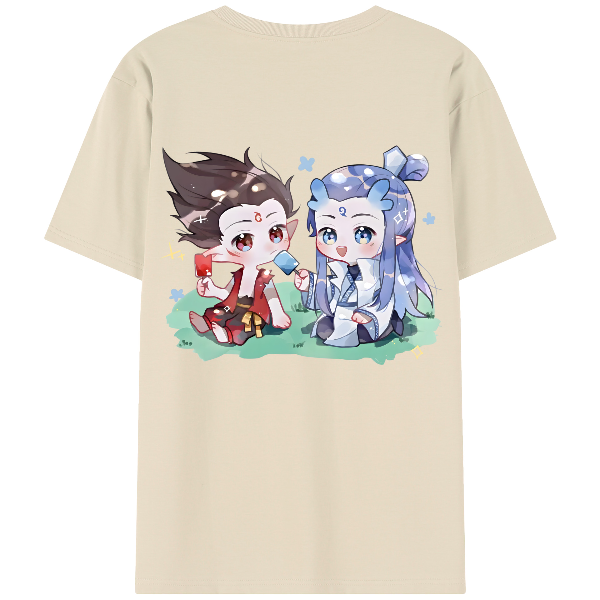 （画像用） Ne Zha 2 ナタ 魔童の大暴れ 綿100％半袖Tシャツ（背面プリント）