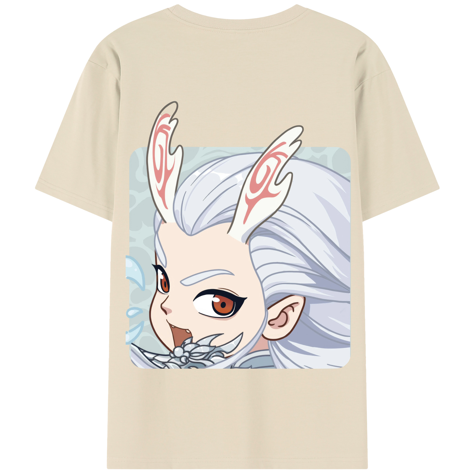（画像用） Ne Zha 2 ナタ 魔童の大暴れ 綿100％半袖Tシャツ（背面プリント）