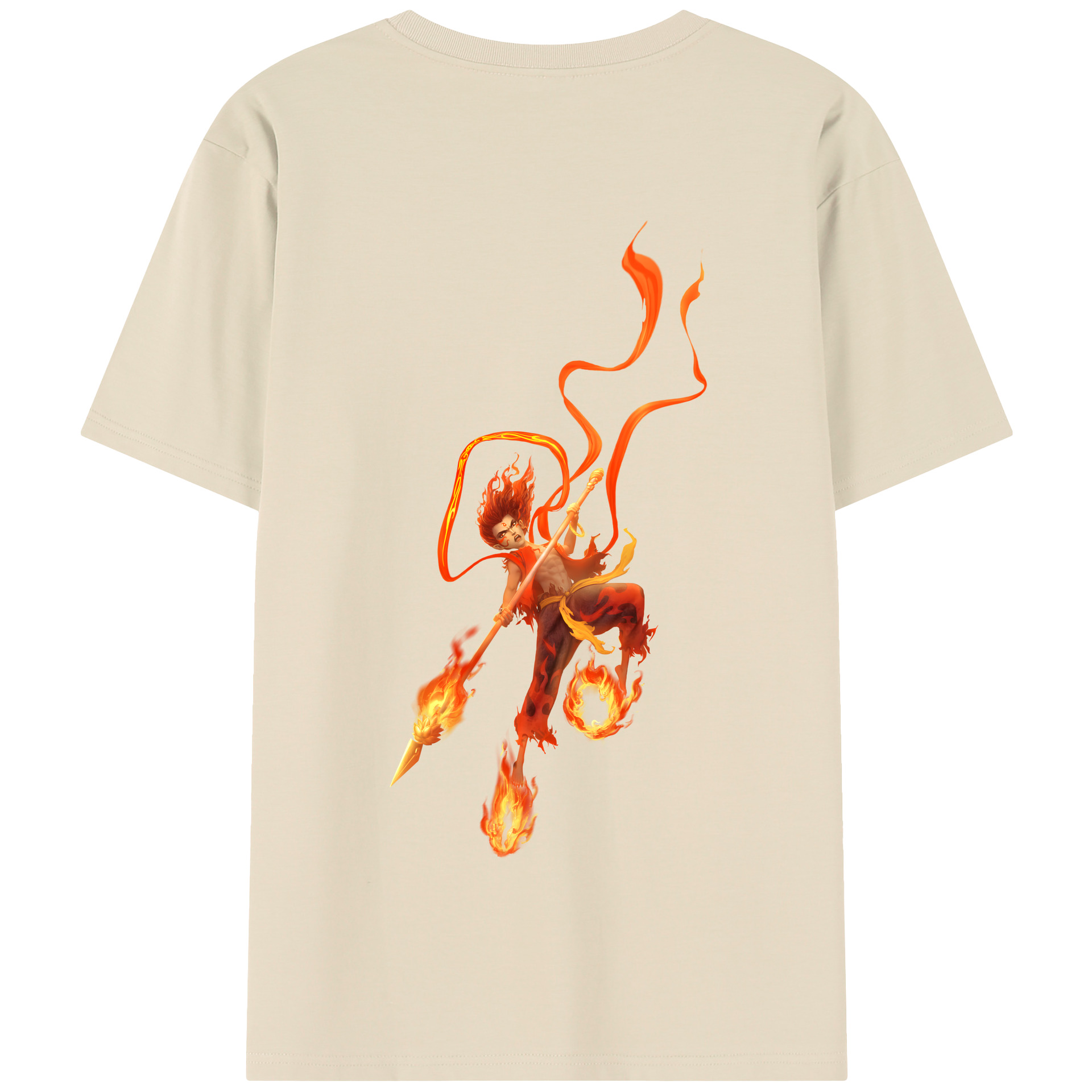 （画像用） Ne Zha 2 ナタ 魔童の大暴れ 綿100％半袖Tシャツ（背面プリント）