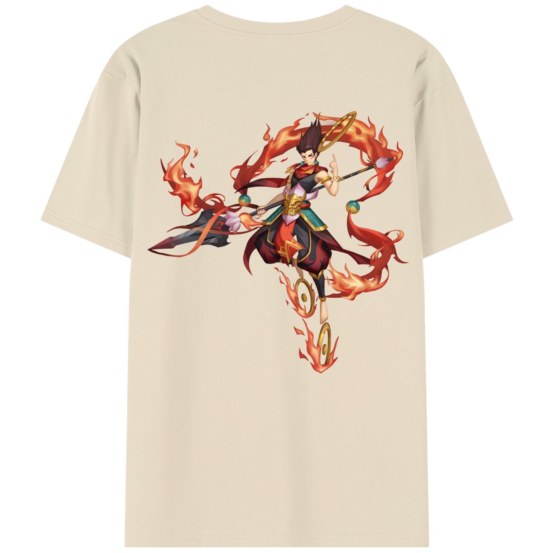 （画像用） Ne Zha 2 ナタ 魔童の大暴れ 綿100％半袖Tシャツ（背面プリント）