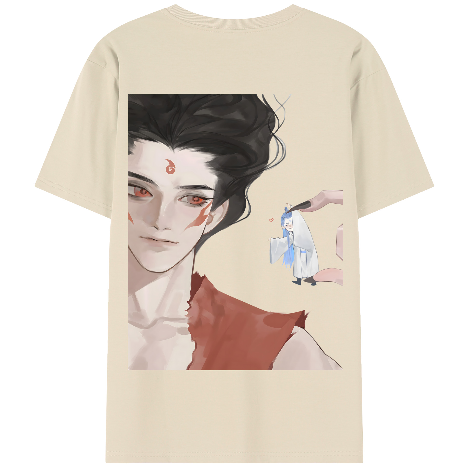 （画像用） Ne Zha 2 ナタ 魔童の大暴れ 綿100％半袖Tシャツ（背面プリント）