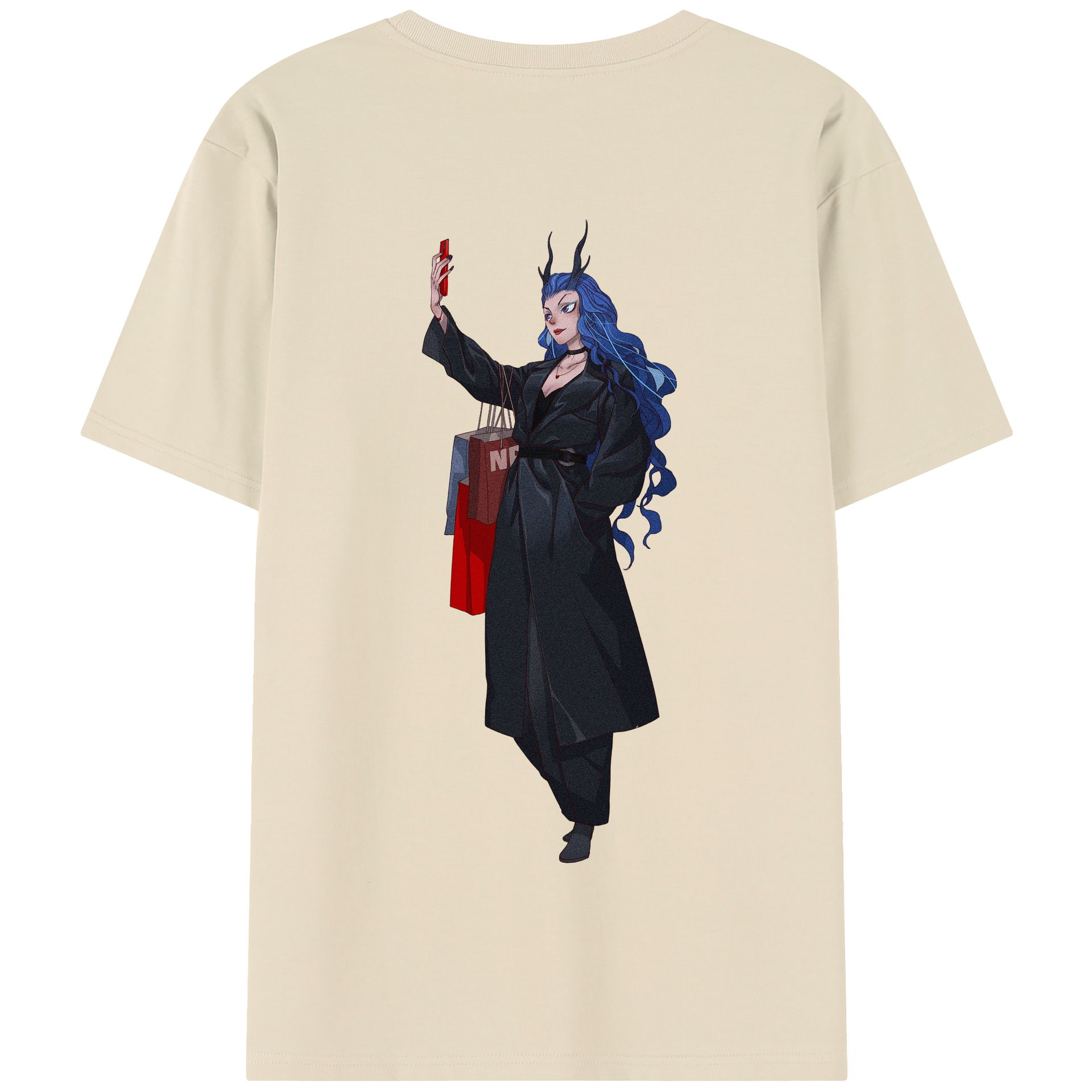 （画像用） Ne Zha 2 ナタ 魔童の大暴れ 綿100％半袖Tシャツ（背面プリント）