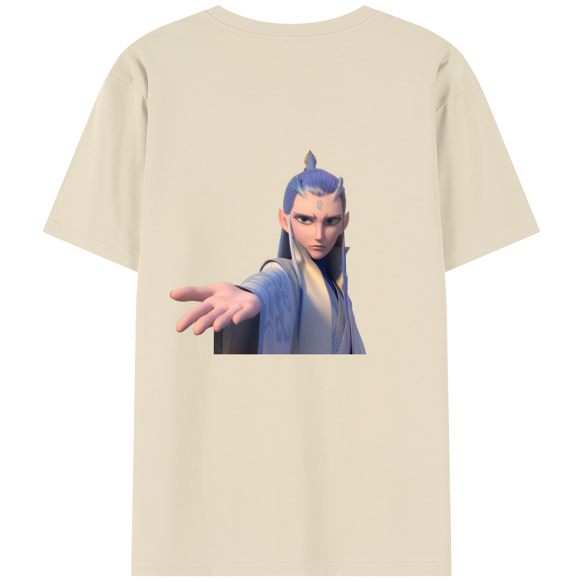 （画像用） Ne Zha 2 ナタ 魔童の大暴れ 綿100％半袖Tシャツ（背面プリント）