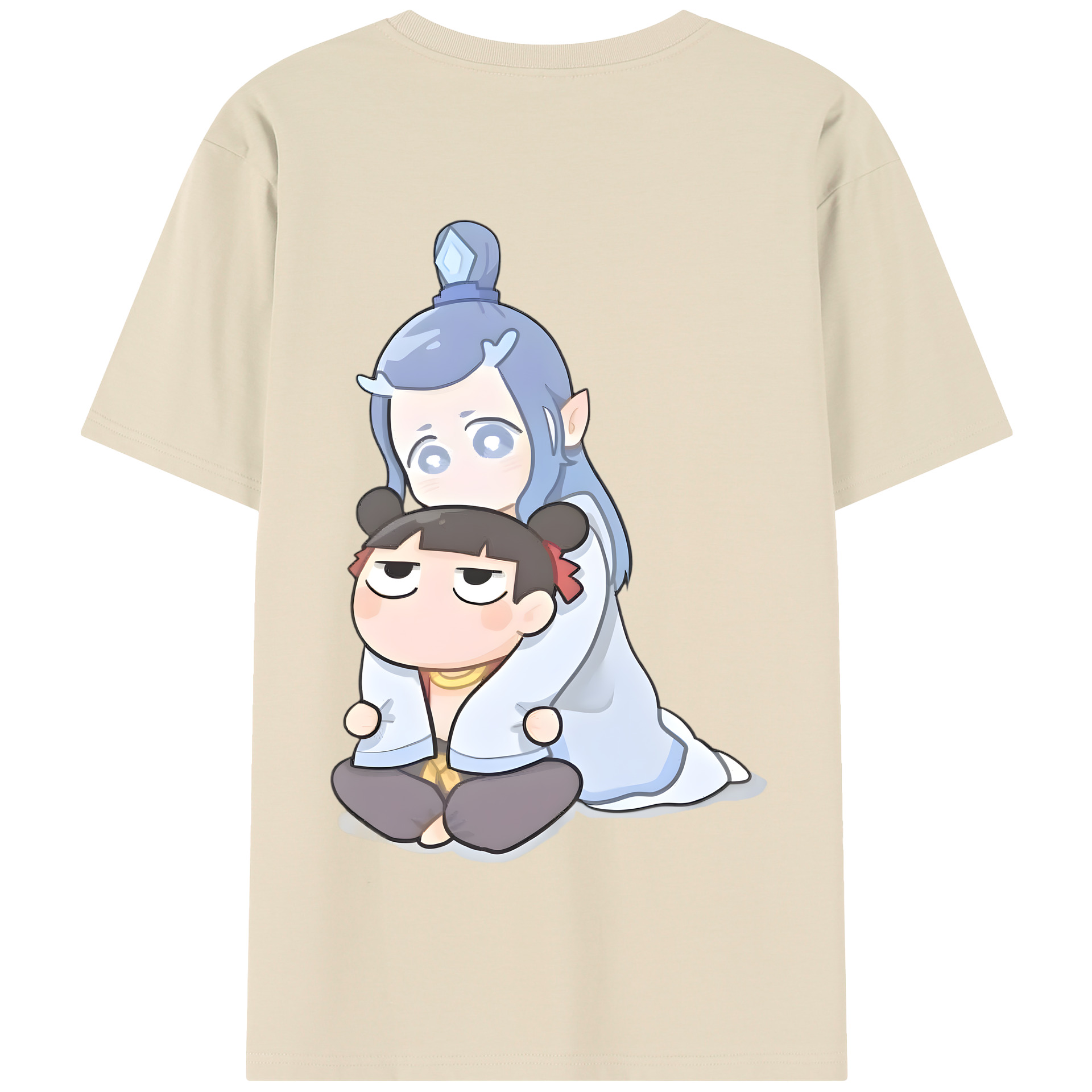 （画像用） Ne Zha 2 ナタ 魔童の大暴れ 綿100％半袖Tシャツ（背面プリント）