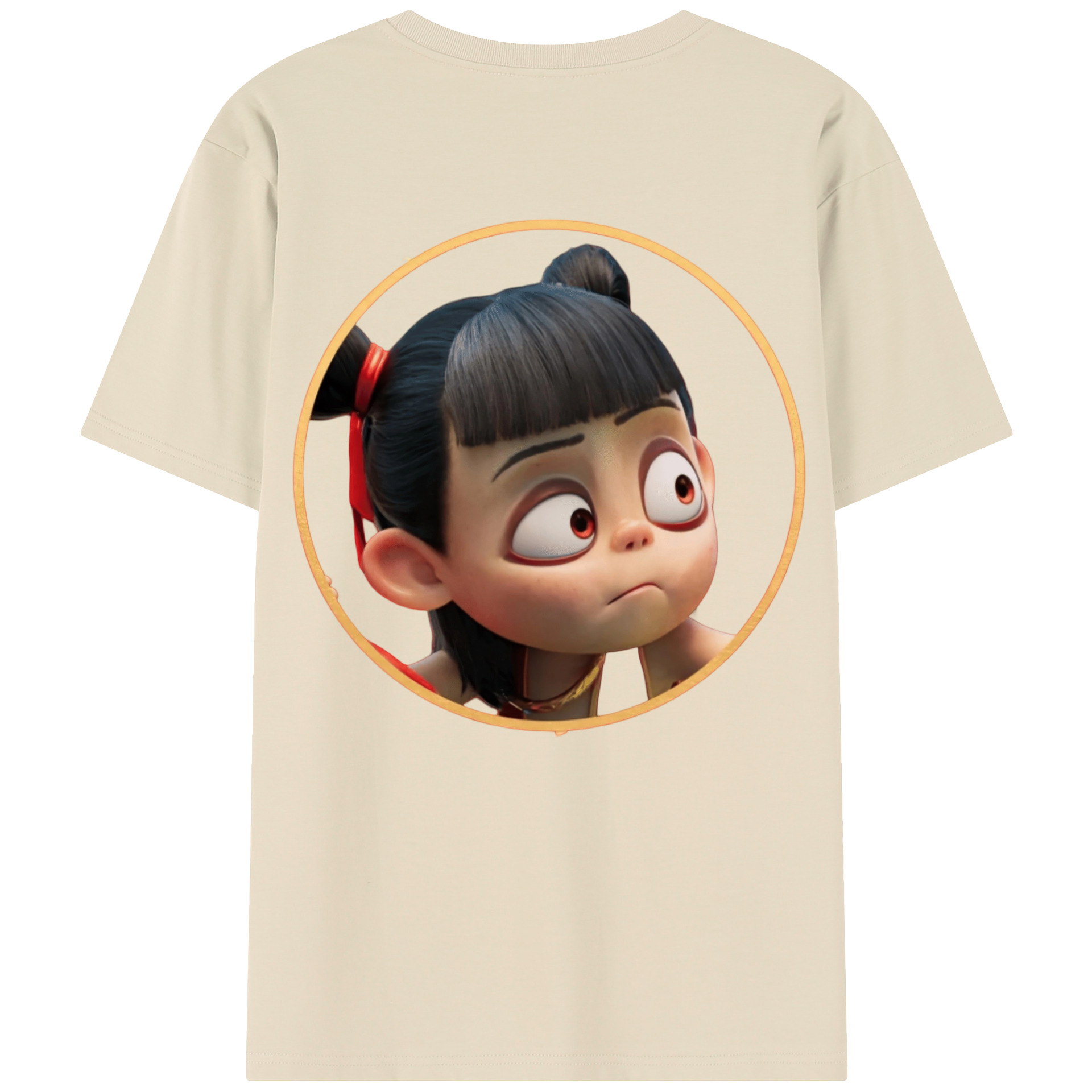 （画像用） Ne Zha 2 ナタ 魔童の大暴れ 綿100％半袖Tシャツ（背面プリント）