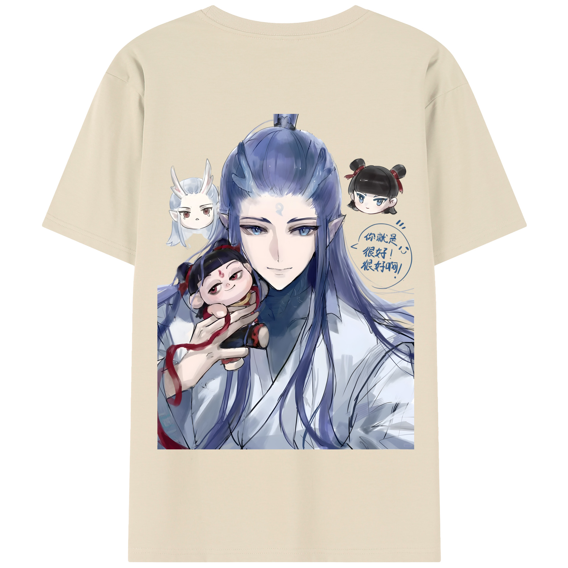（画像用） Ne Zha 2 ナタ 魔童の大暴れ 綿100％半袖Tシャツ（背面プリント）