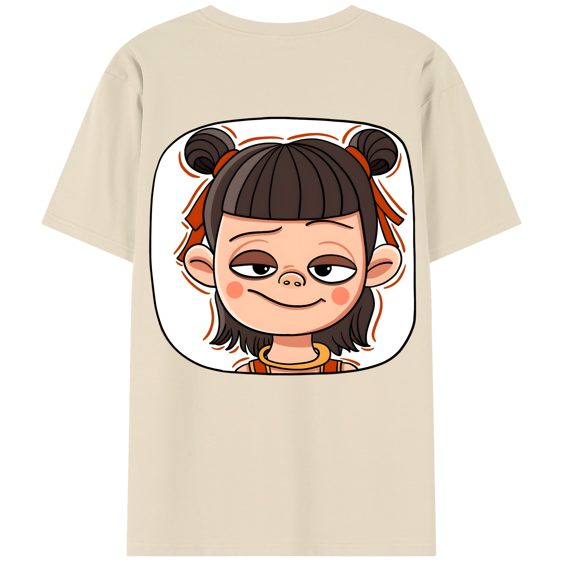 （画像用） Ne Zha 2 ナタ 魔童の大暴れ 綿100％半袖Tシャツ（背面プリント）