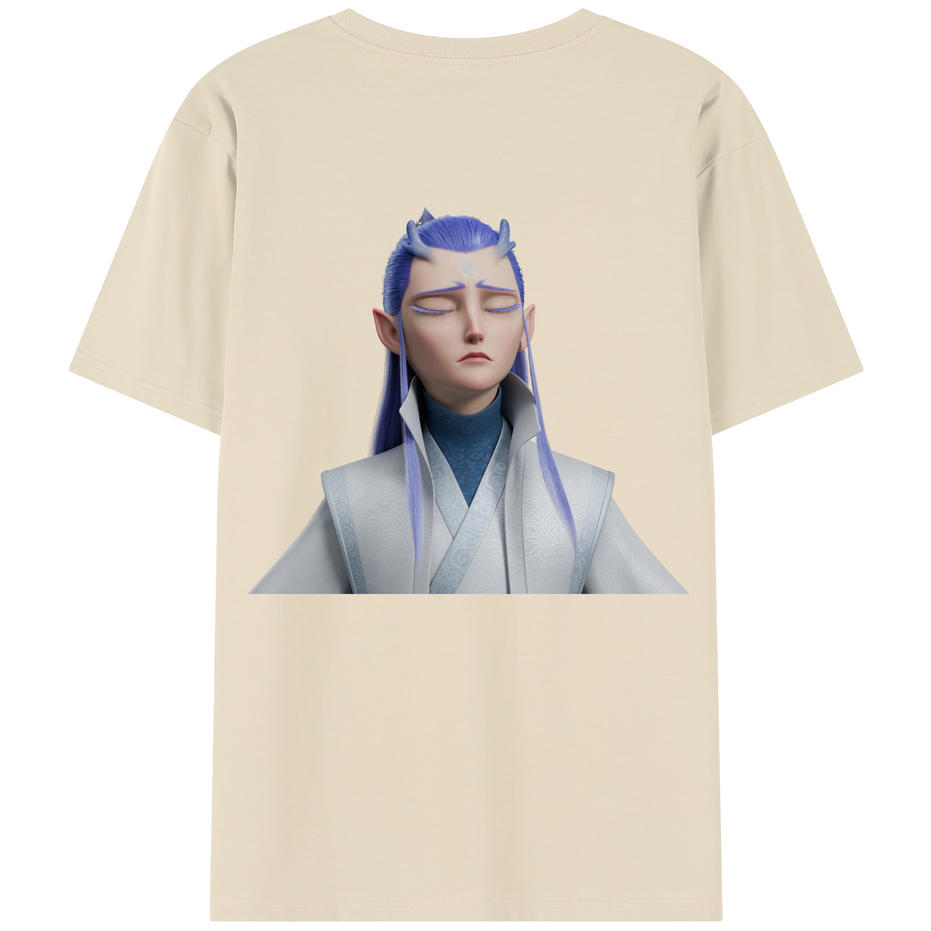 （画像用） Ne Zha 2 ナタ 魔童の大暴れ 綿100％半袖Tシャツ（背面プリント）