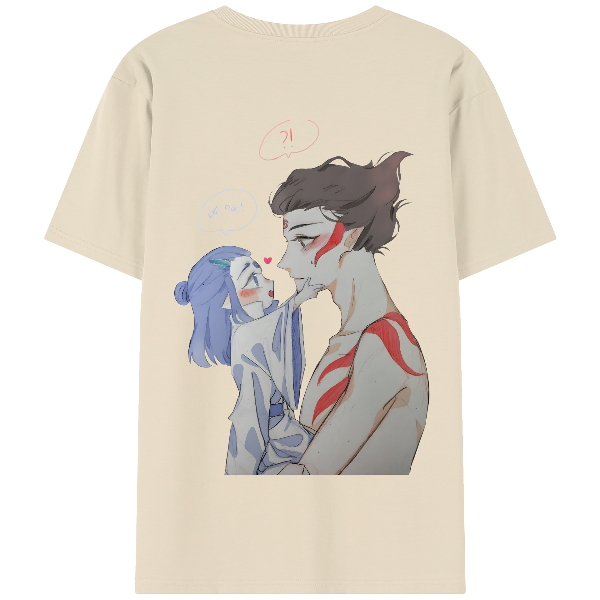 （画像用） Ne Zha 2 ナタ 魔童の大暴れ 綿100％半袖Tシャツ（背面プリント）
