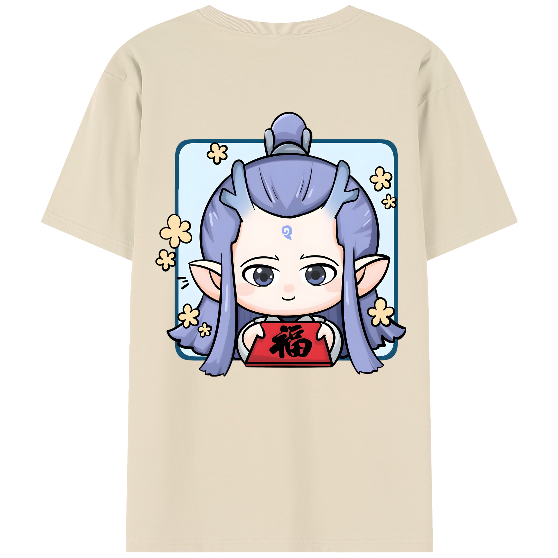 （画像用） Ne Zha 2 ナタ 魔童の大暴れ 綿100％半袖Tシャツ（背面プリント）