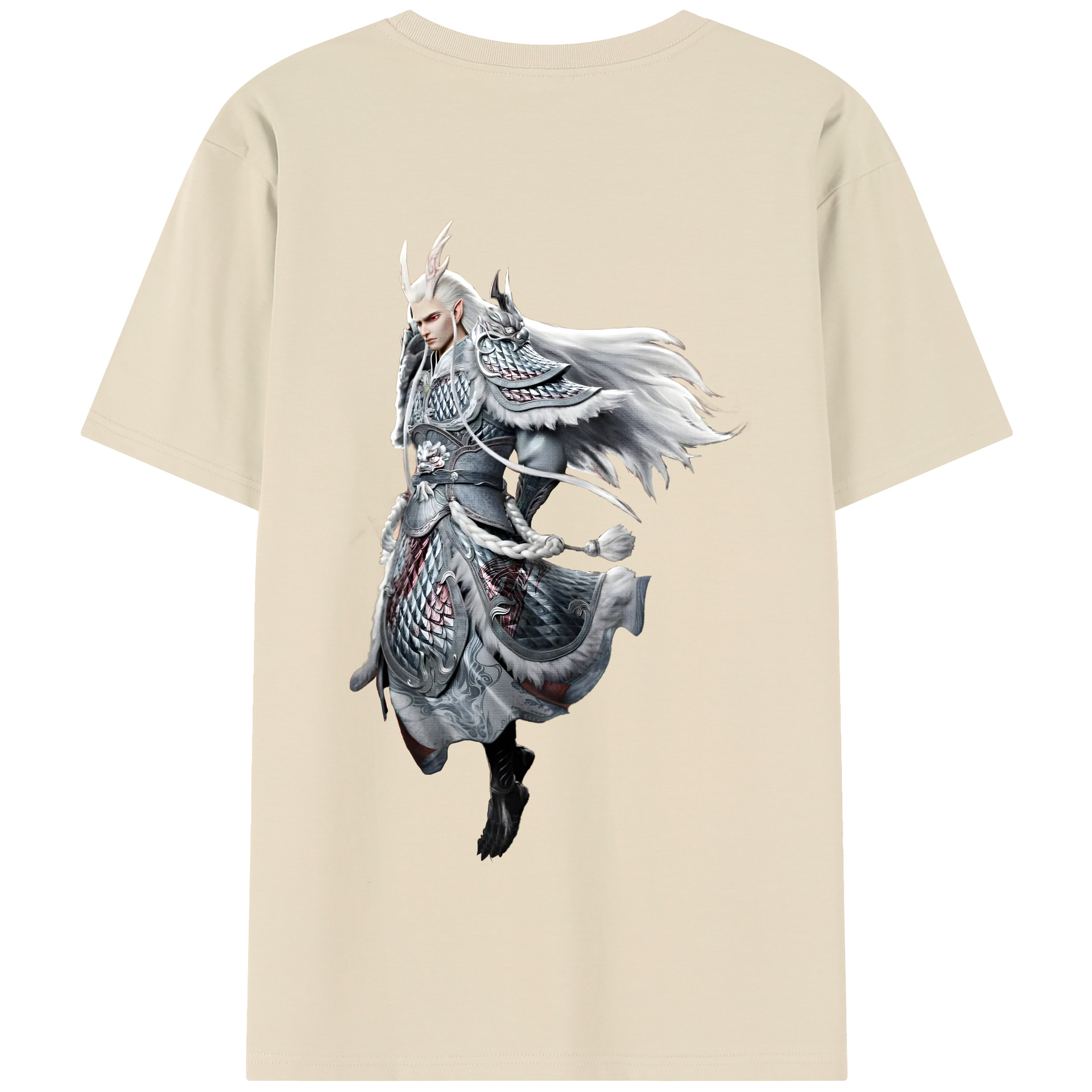 （画像用） Ne Zha 2 ナタ 魔童の大暴れ 綿100％半袖Tシャツ（背面プリント）