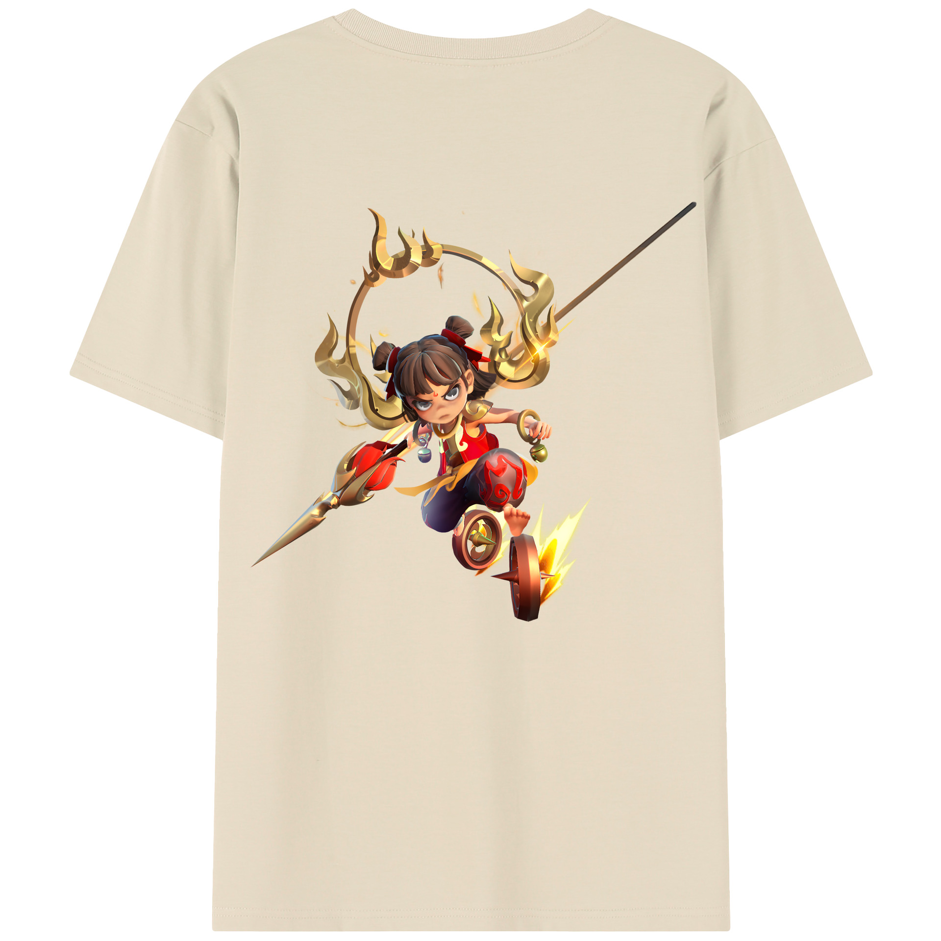 （画像用） Ne Zha 2 ナタ 魔童の大暴れ 綿100％半袖Tシャツ（背面プリント）