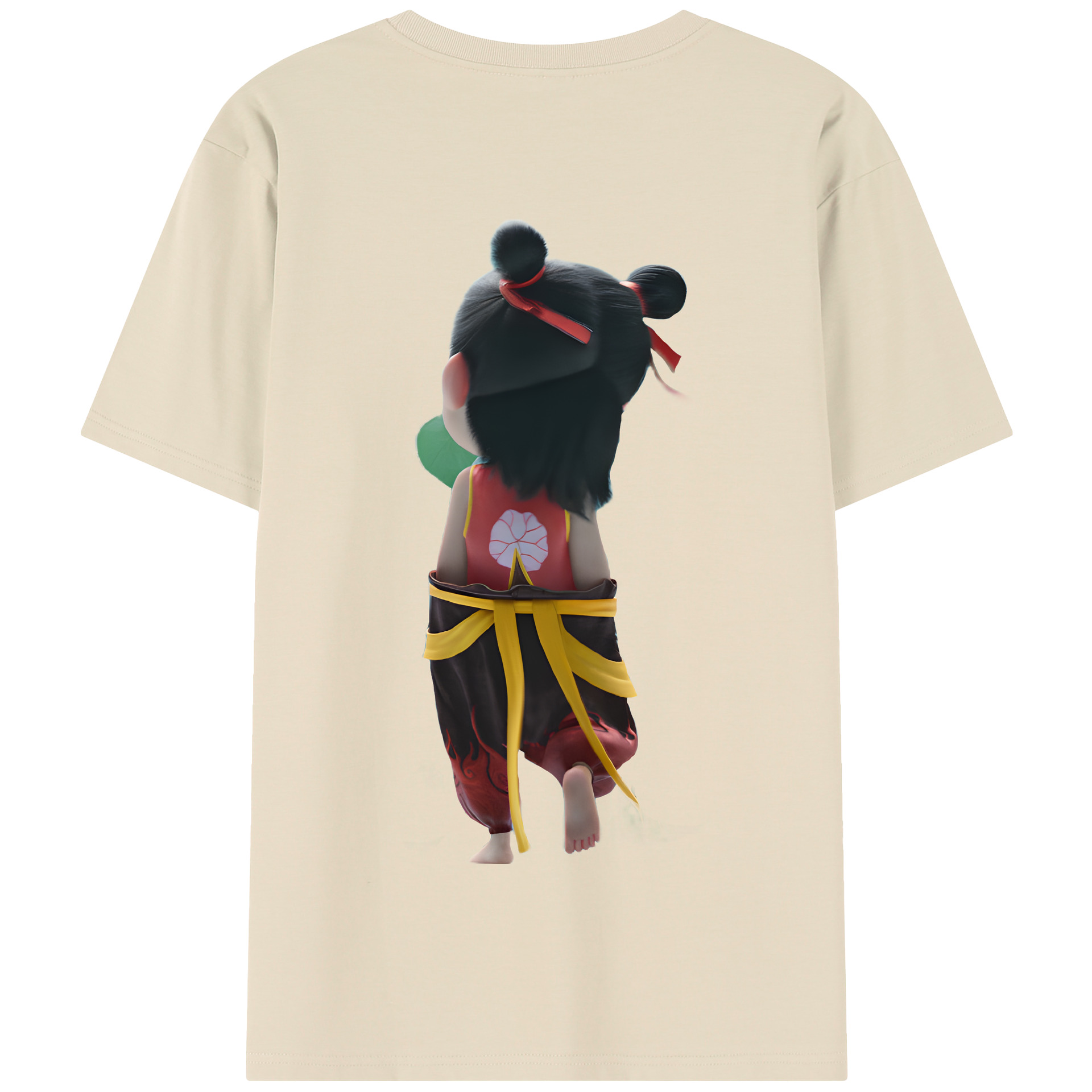 （画像用） Ne Zha 2 ナタ 魔童の大暴れ 綿100％半袖Tシャツ（背面プリント）