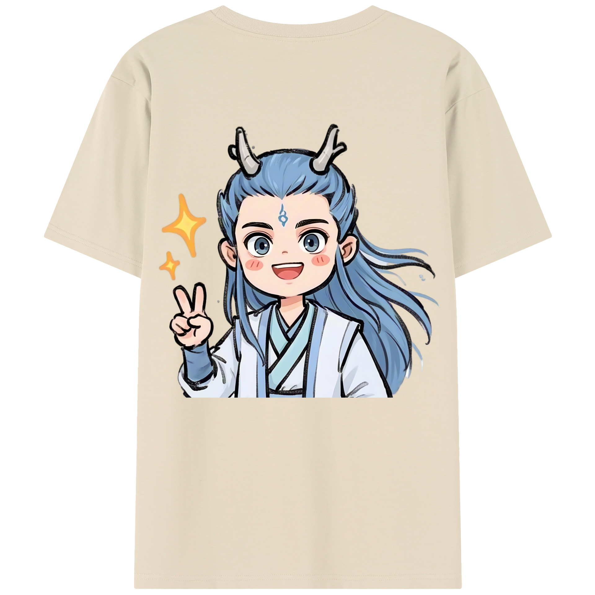 （画像用） Ne Zha 2 ナタ 魔童の大暴れ 綿100％半袖Tシャツ（背面プリント）