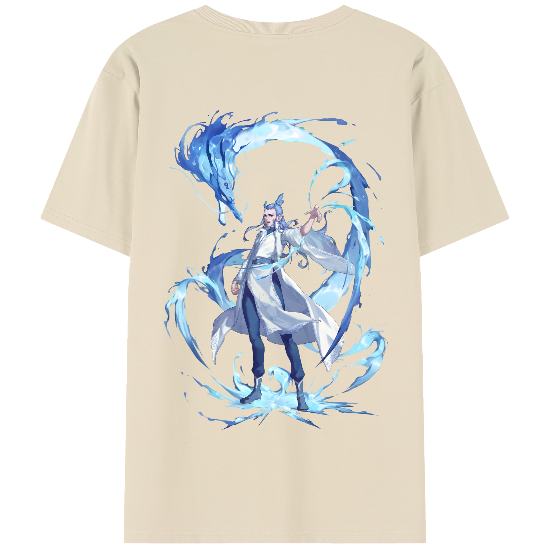 （画像用） Ne Zha 2 ナタ 魔童の大暴れ 綿100％半袖Tシャツ（背面プリント）
