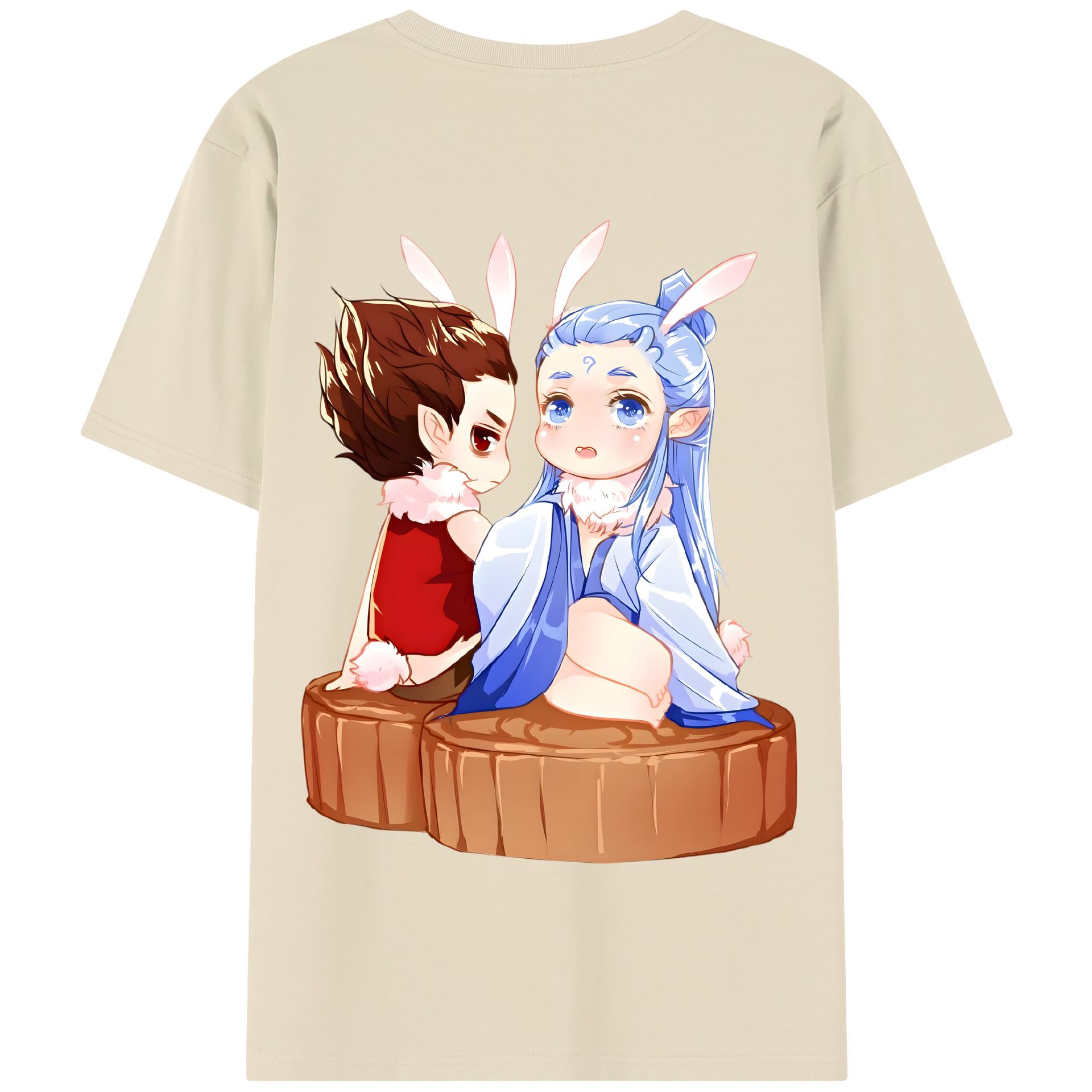 （画像用） Ne Zha 2 ナタ 魔童の大暴れ 綿100％半袖Tシャツ（背面プリント）