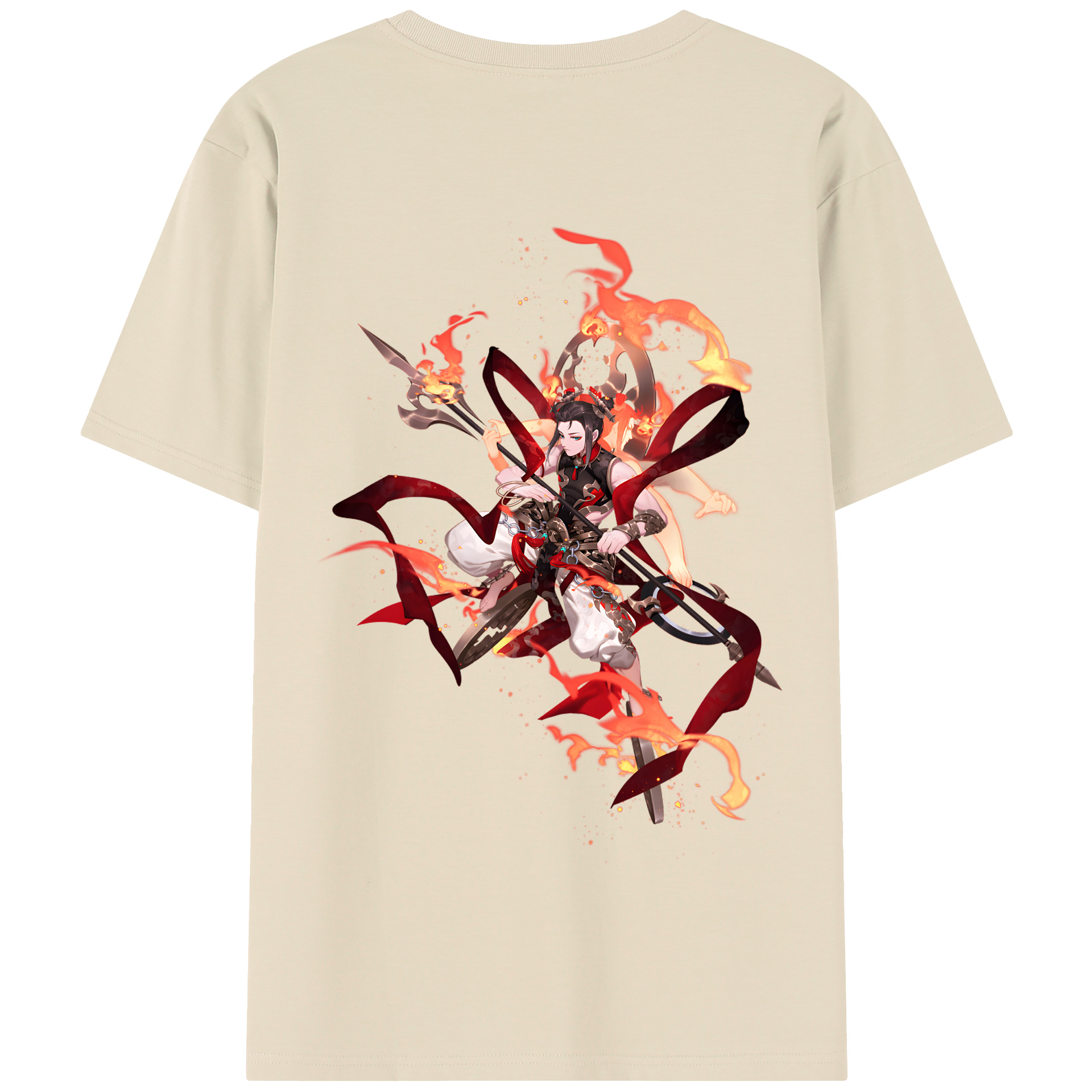 （画像用） Ne Zha 2 ナタ 魔童の大暴れ 綿100％半袖Tシャツ（背面プリント）