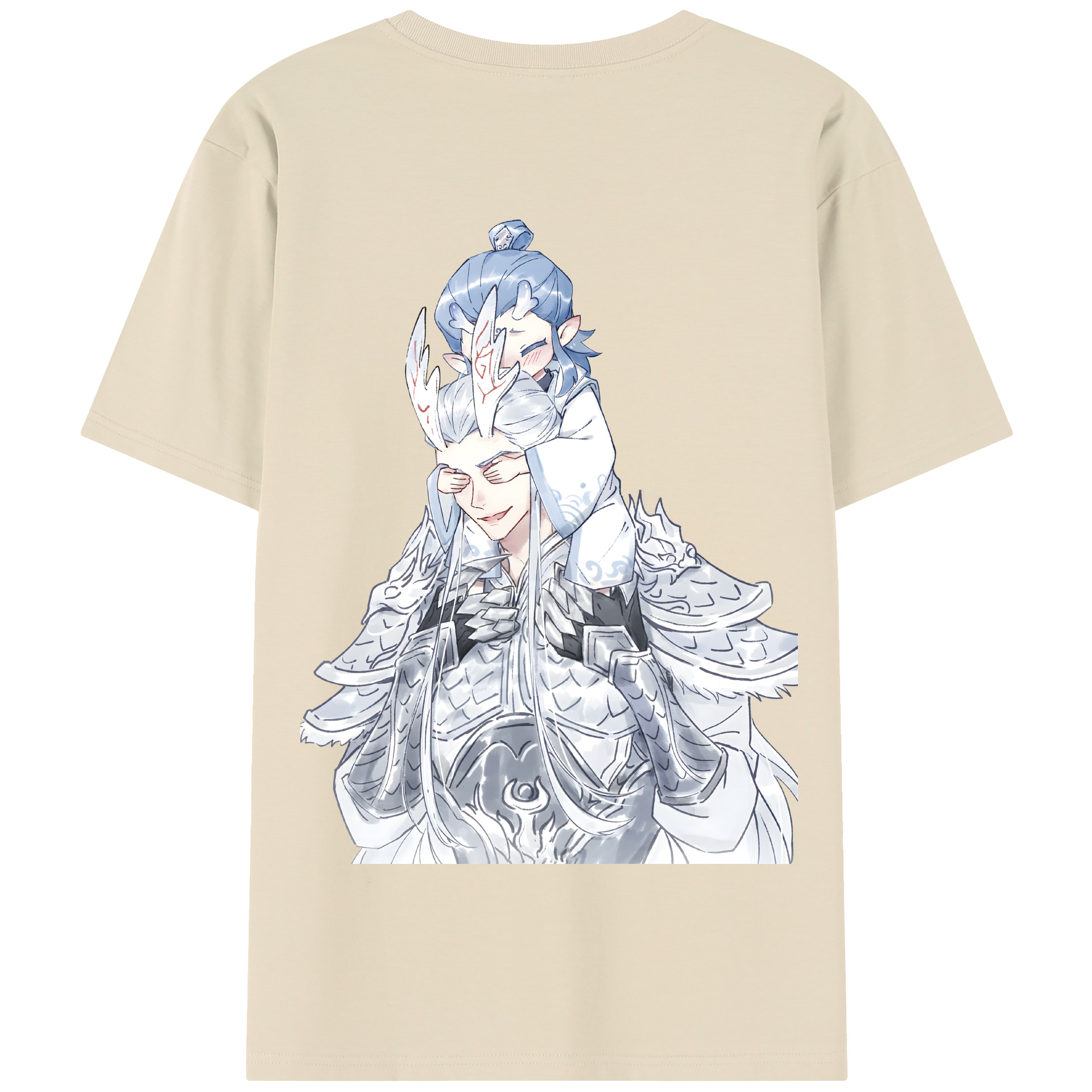 （画像用） Ne Zha 2 ナタ 魔童の大暴れ 綿100％半袖Tシャツ（背面プリント）