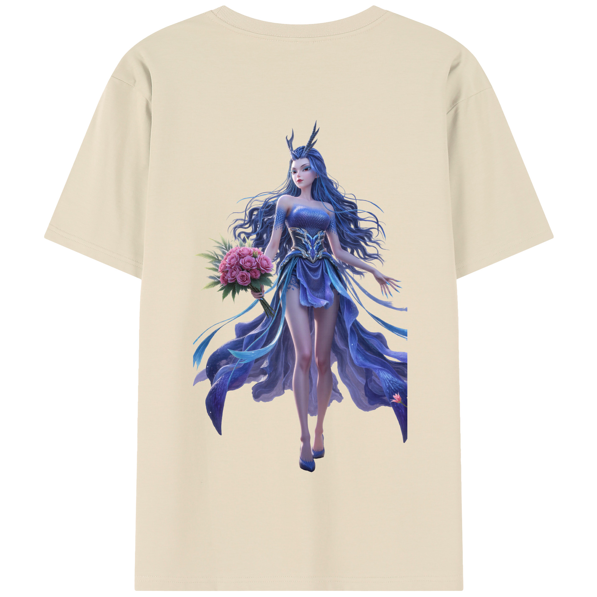 （画像用） Ne Zha 2 ナタ 魔童の大暴れ 綿100％半袖Tシャツ（背面プリント）