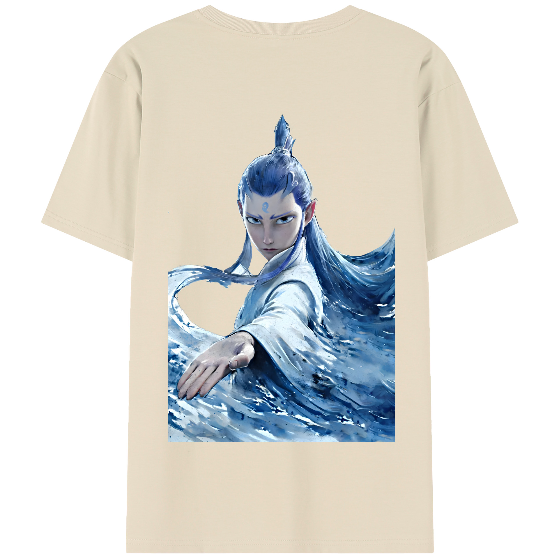 （画像用） Ne Zha 2 ナタ 魔童の大暴れ 綿100％半袖Tシャツ（背面プリント）