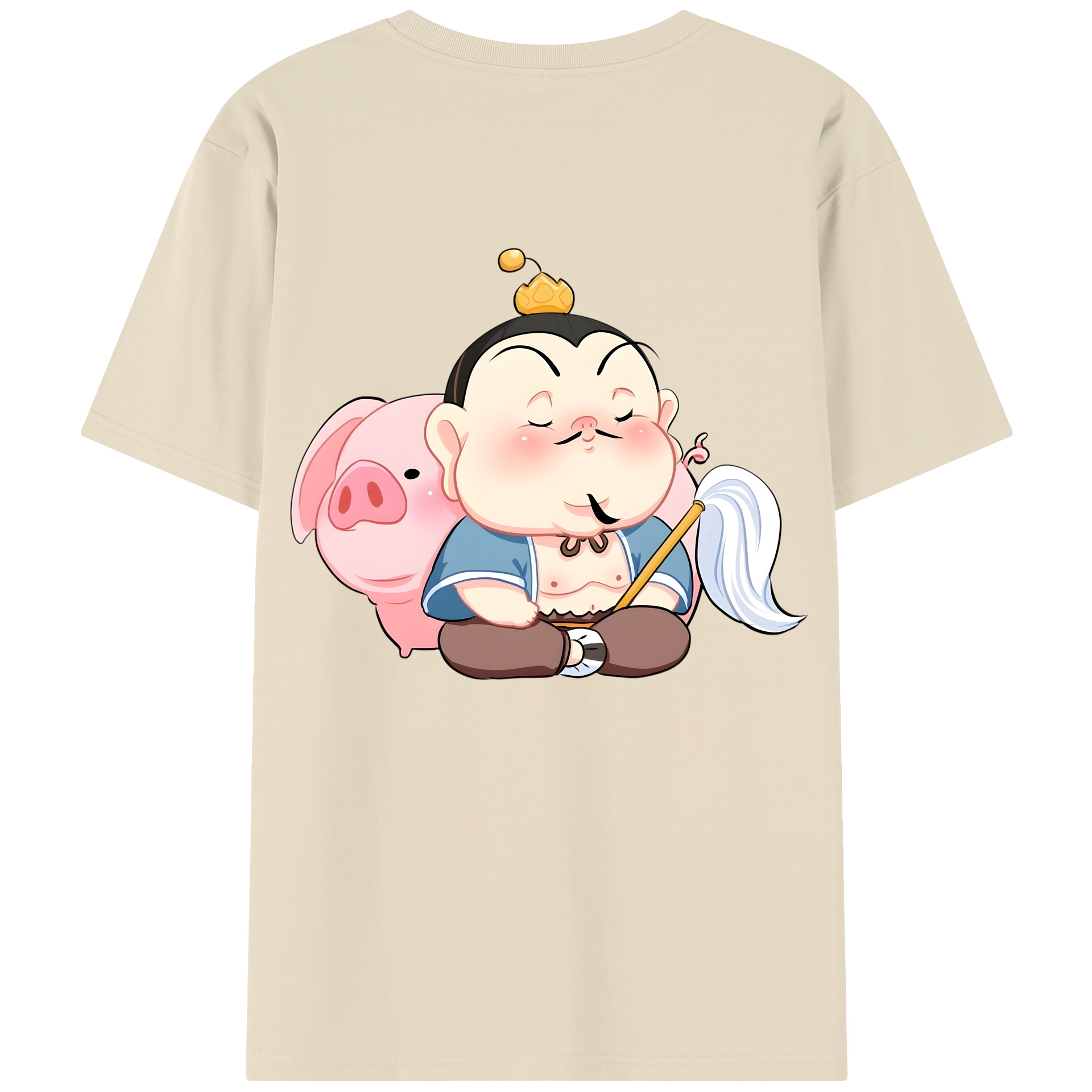 （画像用） Ne Zha 2 ナタ 魔童の大暴れ 綿100％半袖Tシャツ（背面プリント）