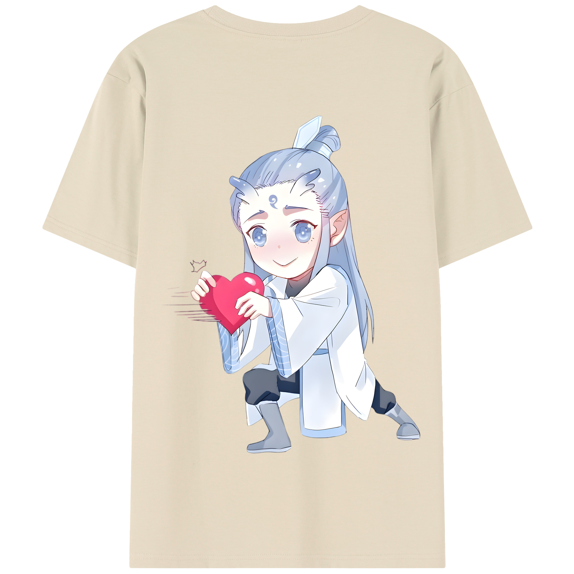 （画像用） Ne Zha 2 ナタ 魔童の大暴れ 綿100％半袖Tシャツ（背面プリント）