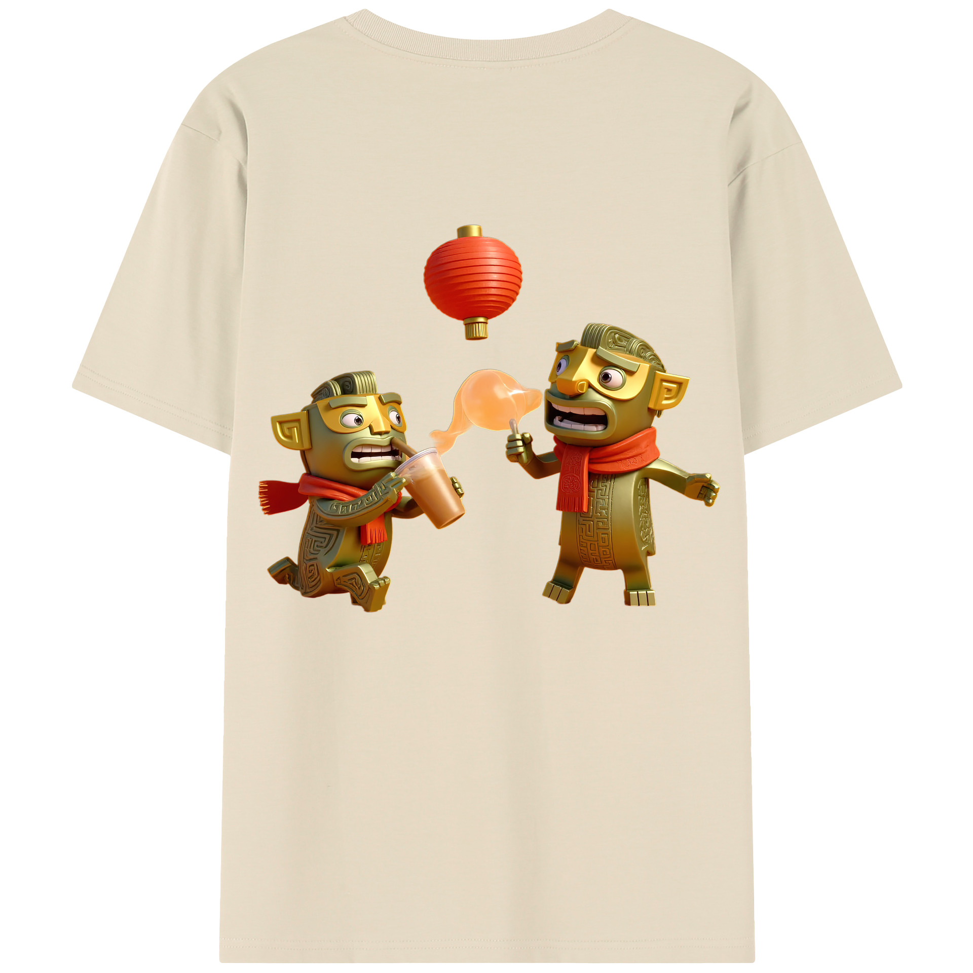 （画像用） Ne Zha 2 ナタ 魔童の大暴れ 綿100％半袖Tシャツ（背面プリント）
