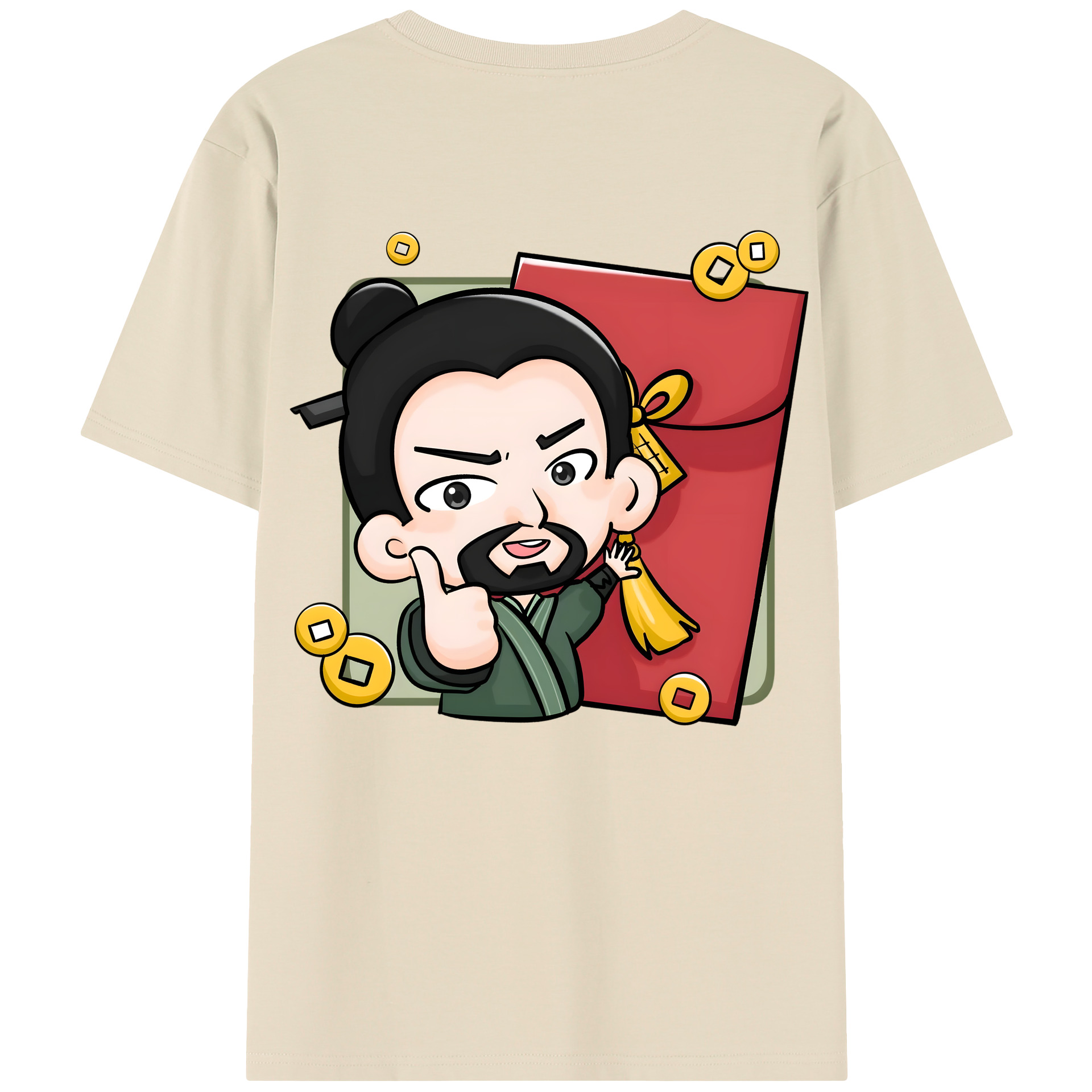 （画像用） Ne Zha 2 ナタ 魔童の大暴れ 綿100％半袖Tシャツ（背面プリント）