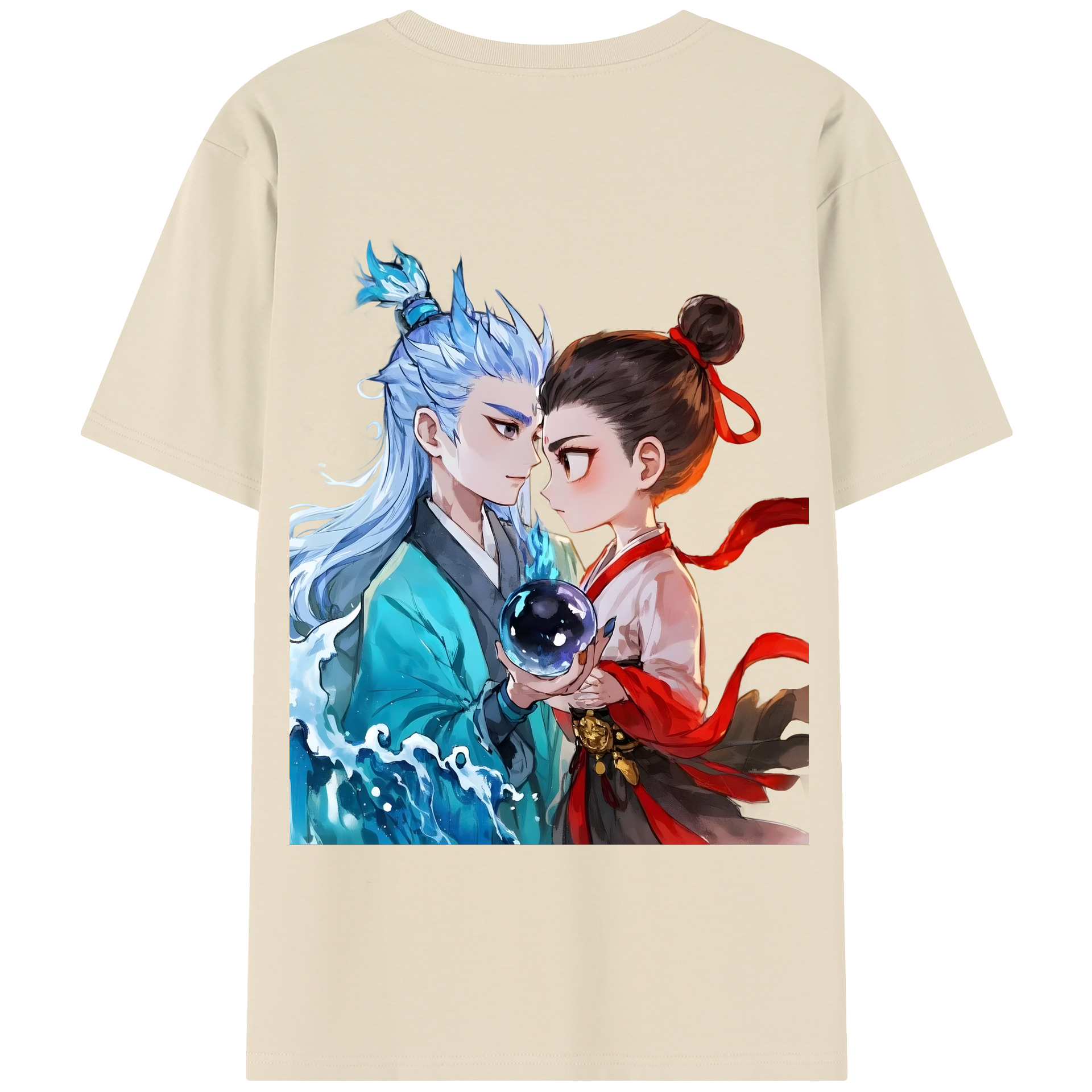 （画像用） Ne Zha 2 ナタ 魔童の大暴れ 綿100％半袖Tシャツ（背面プリント）