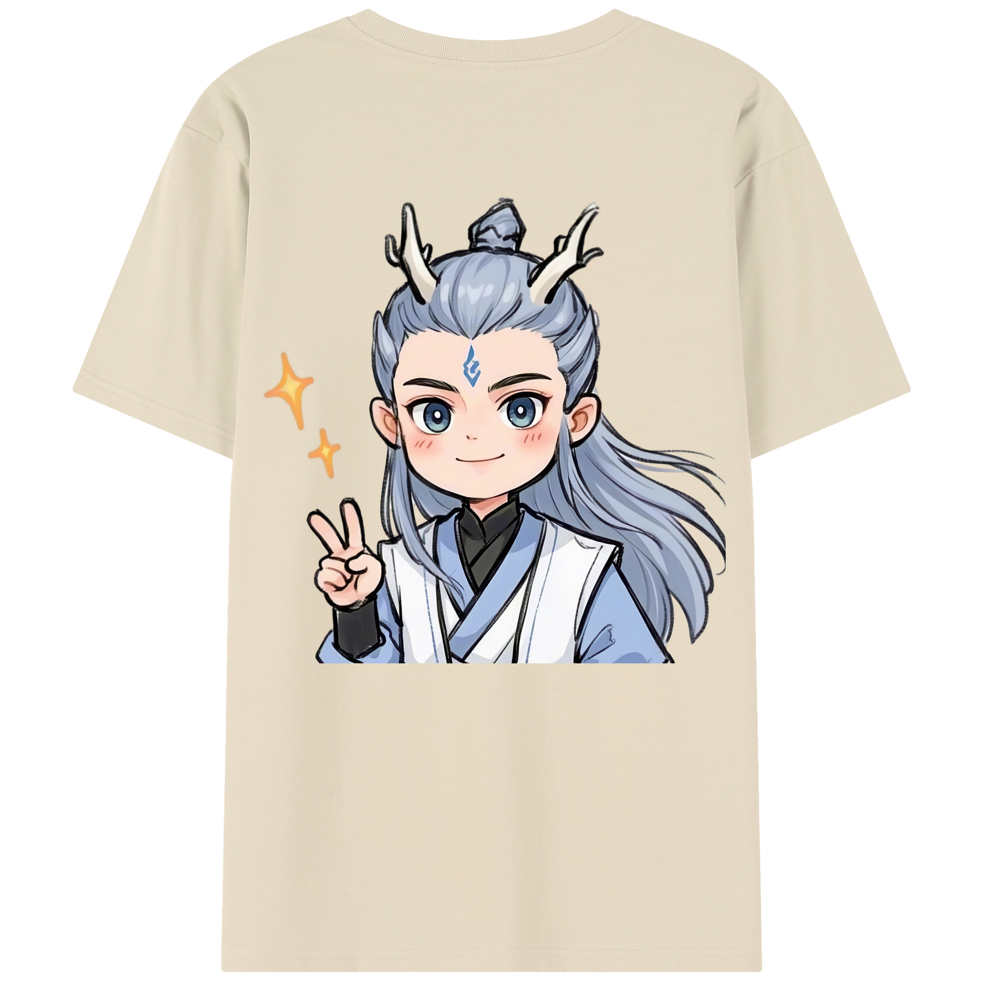 （画像用） Ne Zha 2 ナタ 魔童の大暴れ 綿100％半袖Tシャツ（背面プリント）