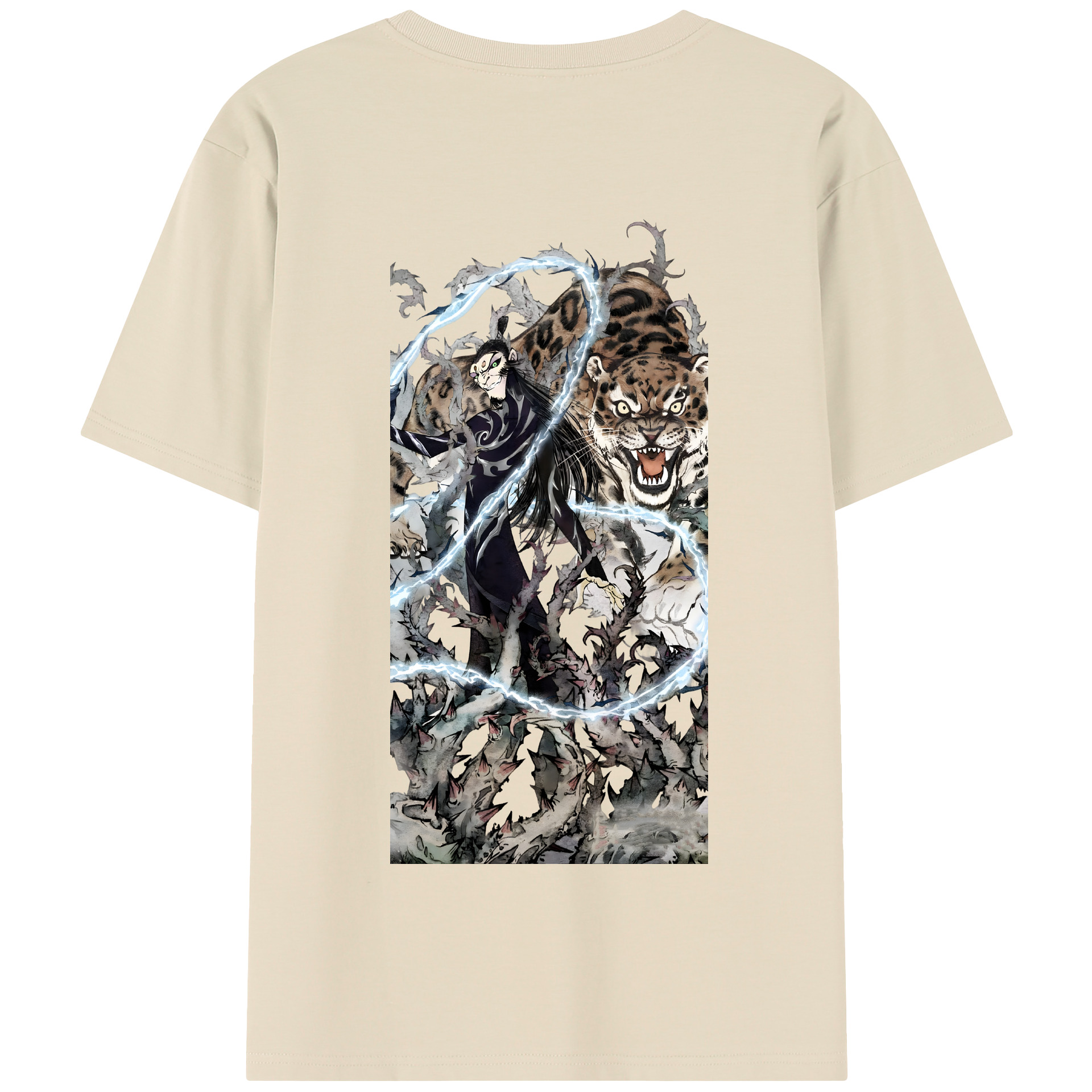 （画像用） Ne Zha 2 ナタ 魔童の大暴れ 綿100％半袖Tシャツ（背面プリント）
