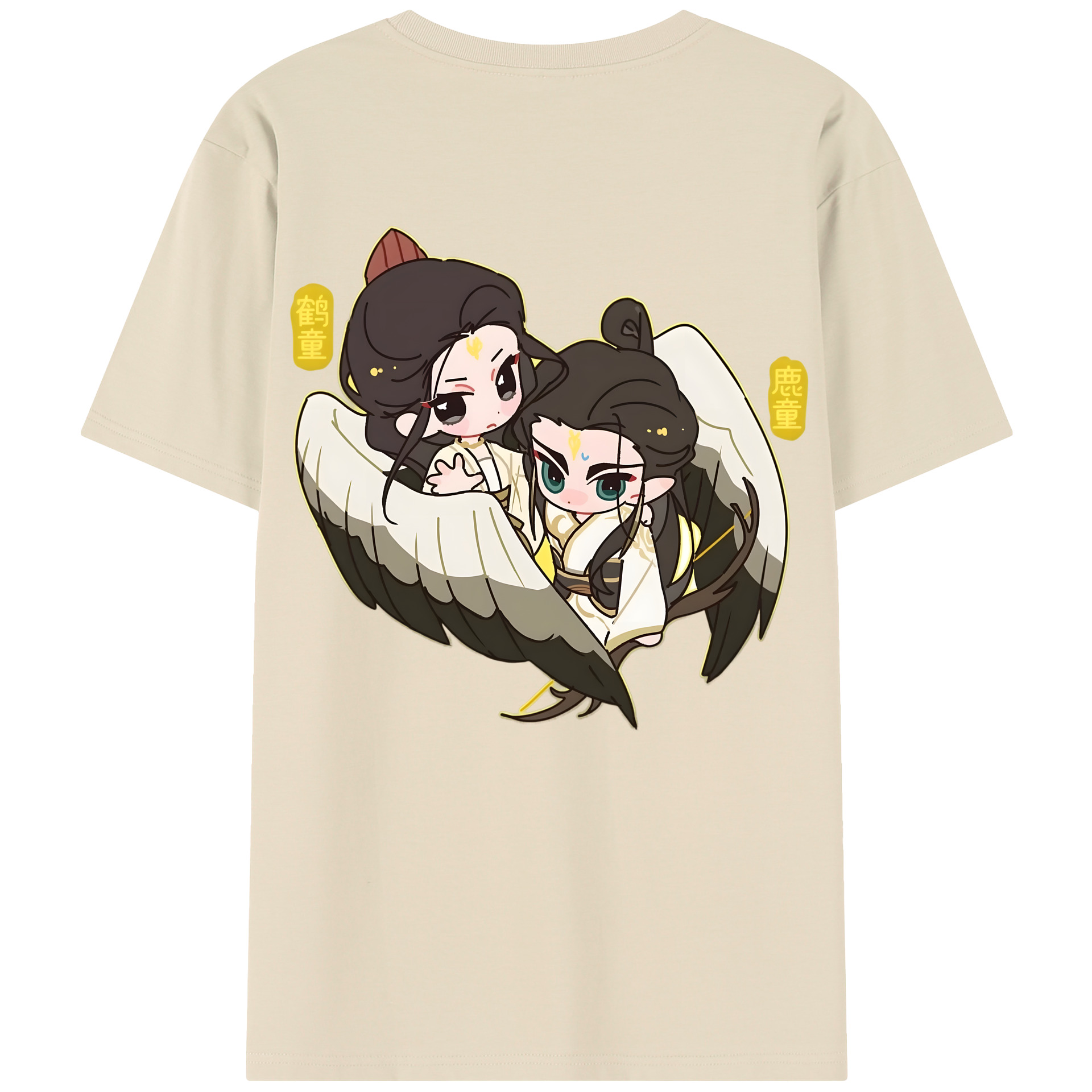 （画像用） Ne Zha 2 ナタ 魔童の大暴れ 綿100％半袖Tシャツ（背面プリント）