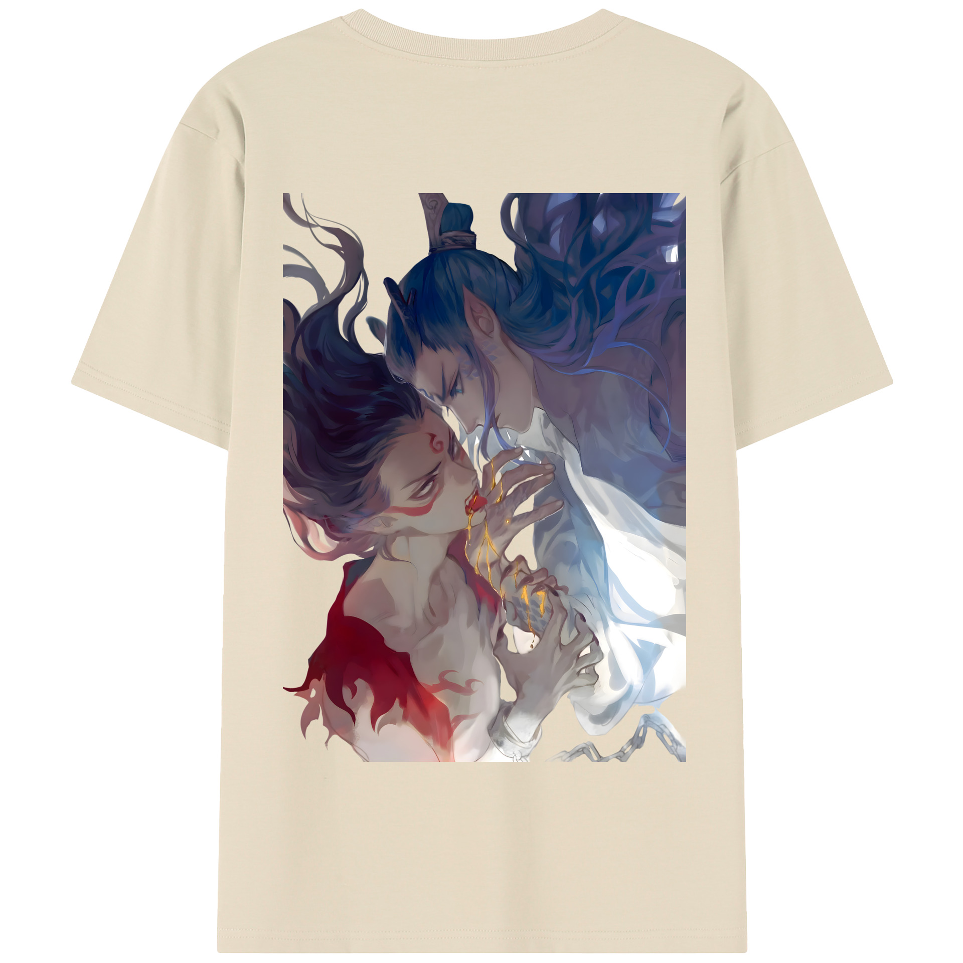 （画像用） Ne Zha 2 ナタ 魔童の大暴れ 綿100％半袖Tシャツ（背面プリント）