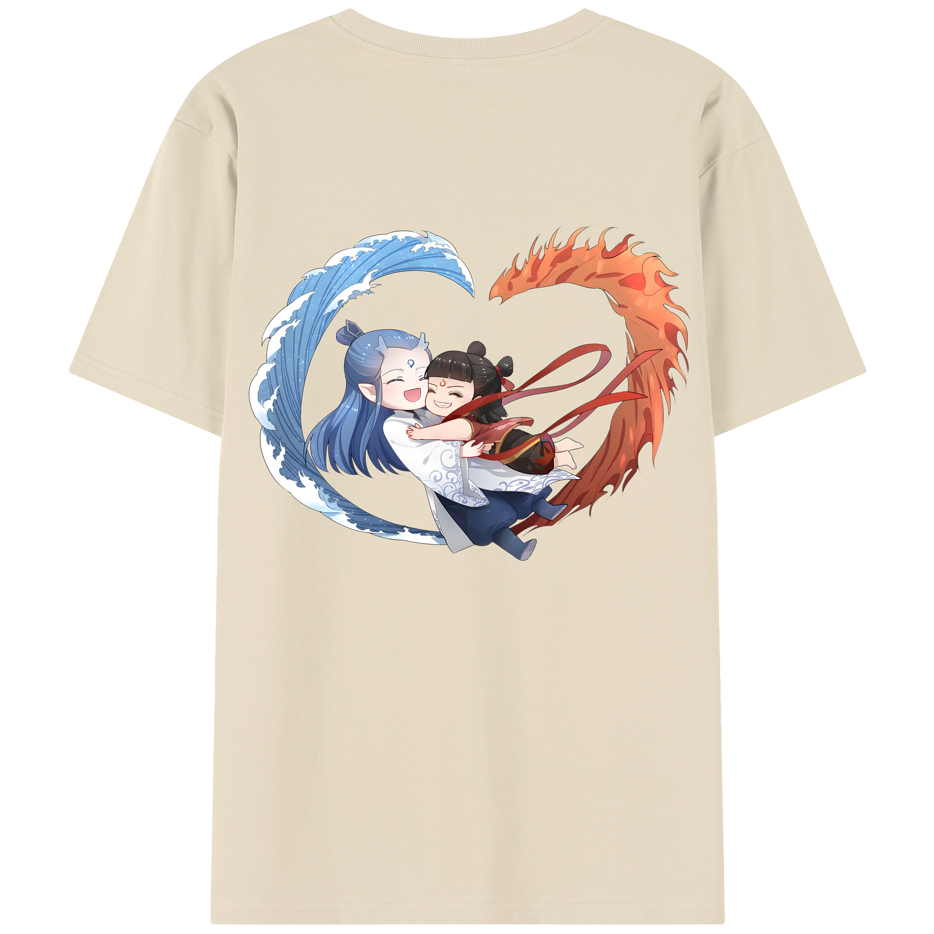 （画像用） Ne Zha 2 ナタ 魔童の大暴れ 綿100％半袖Tシャツ（背面プリント）