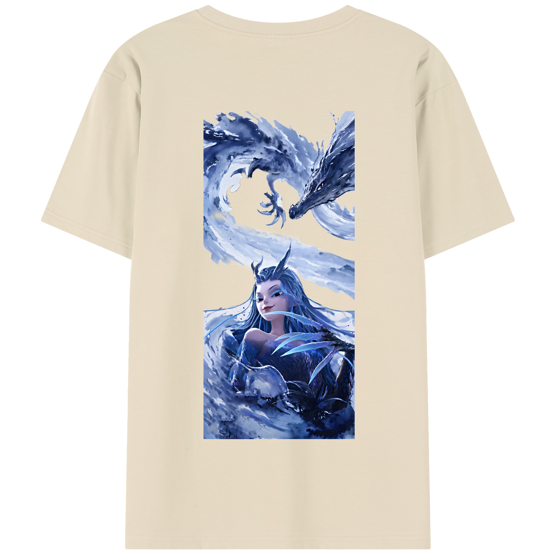 （画像用） Ne Zha 2 ナタ 魔童の大暴れ 綿100％半袖Tシャツ（背面プリント）