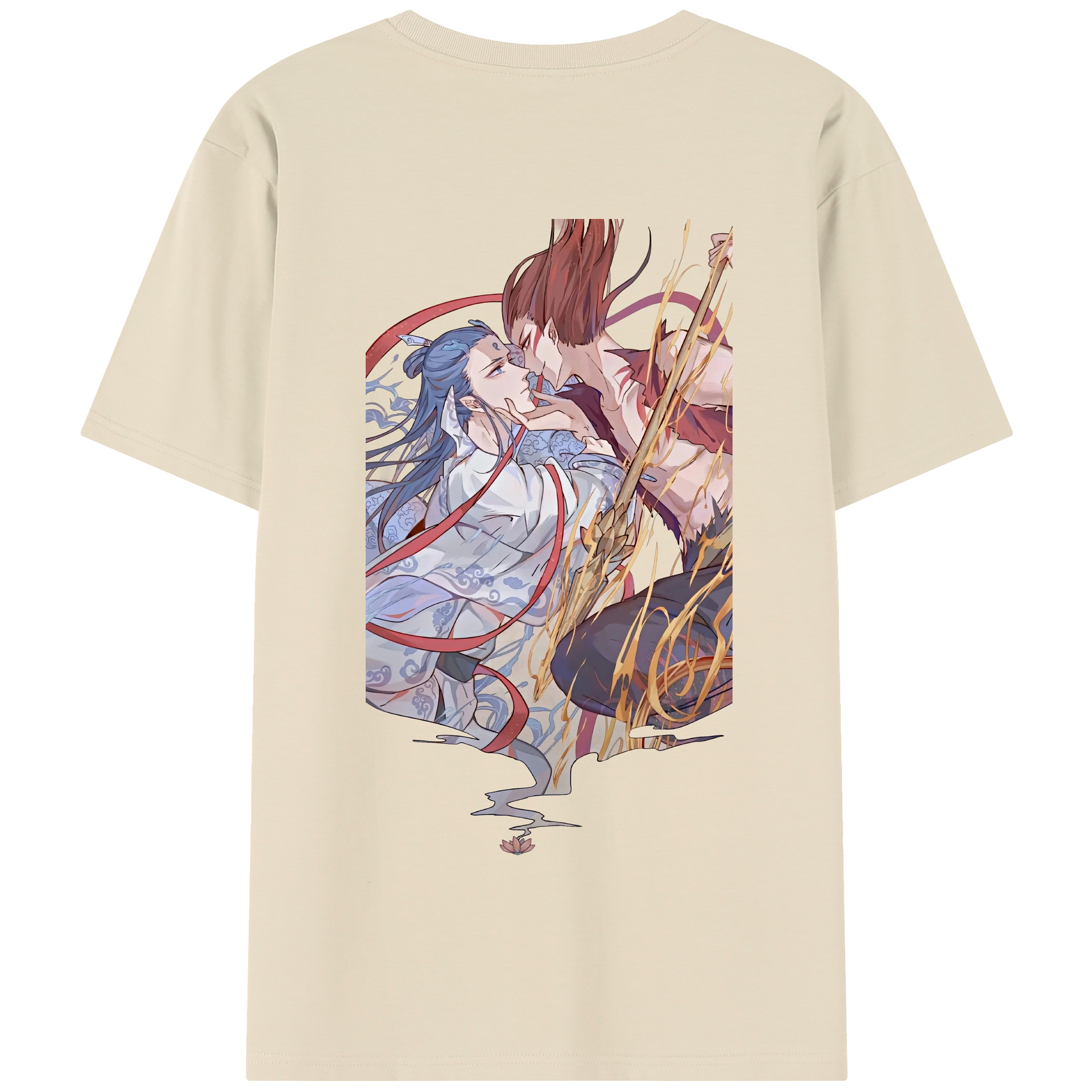 （画像用） Ne Zha 2 ナタ 魔童の大暴れ 綿100％半袖Tシャツ（背面プリント）