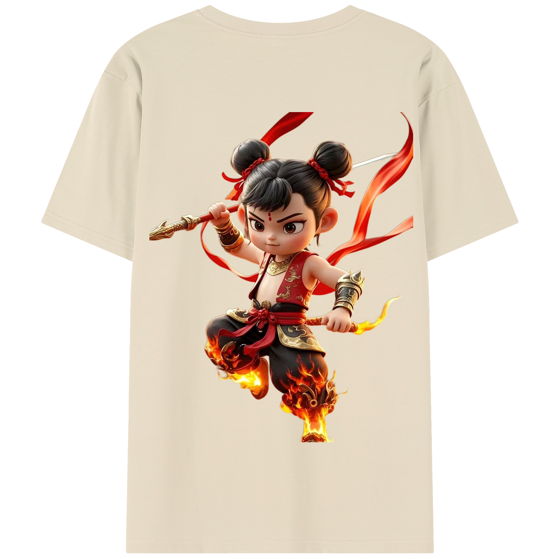 Ne Zha 2 ナタ 魔童の大暴れ 綿100％半袖Tシャツ（背面プリント）