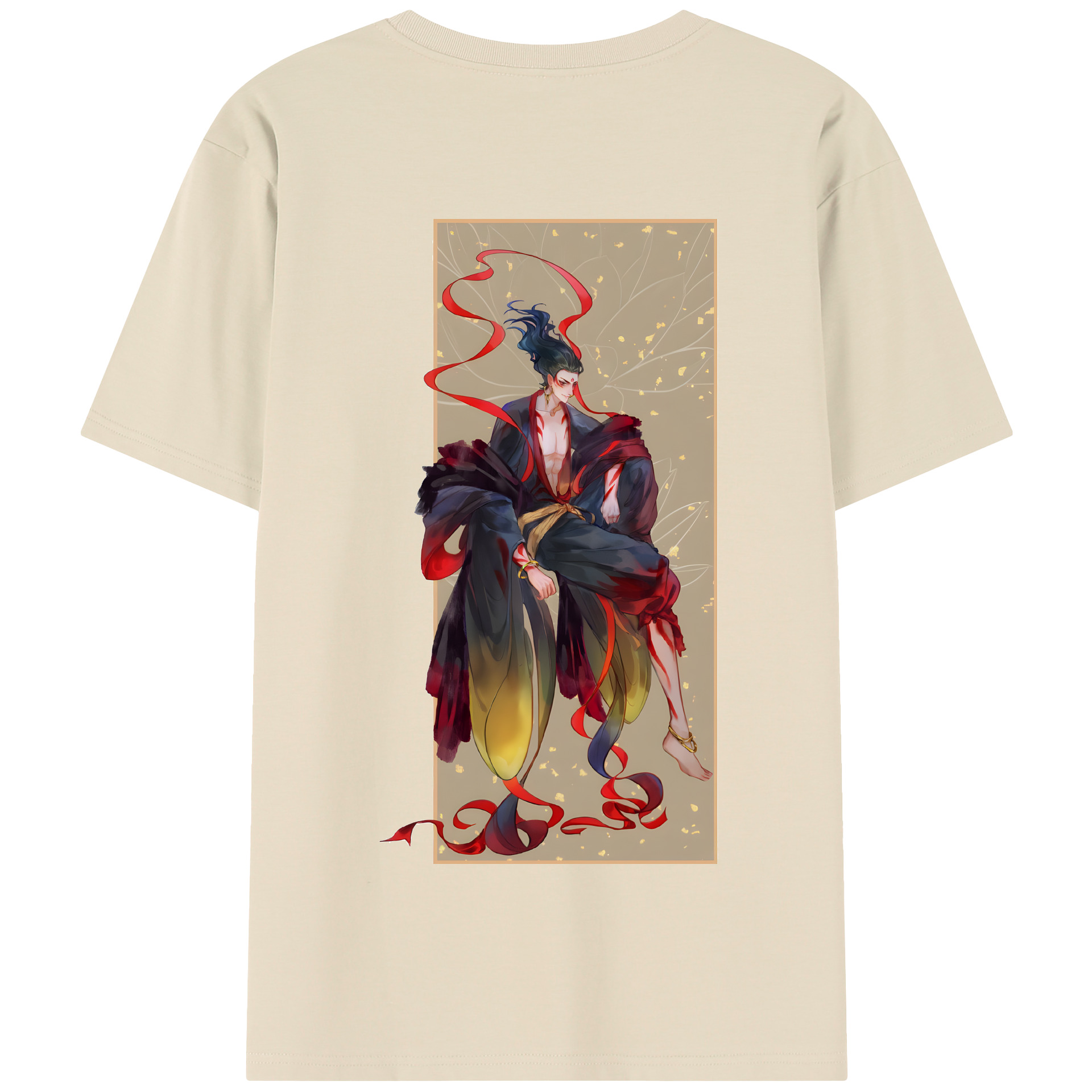 （画像用） Ne Zha 2 ナタ 魔童の大暴れ 綿100％半袖Tシャツ（背面プリント）