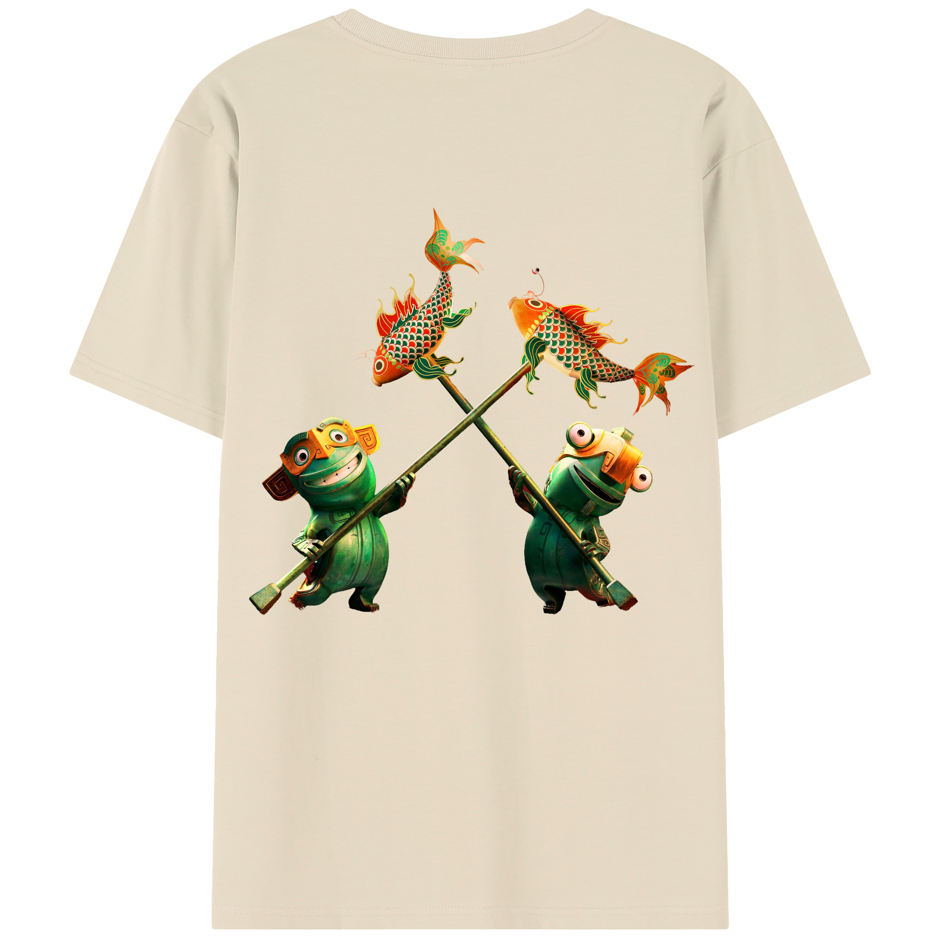 （画像用） Ne Zha 2 ナタ 魔童の大暴れ 綿100％半袖Tシャツ（背面プリント）