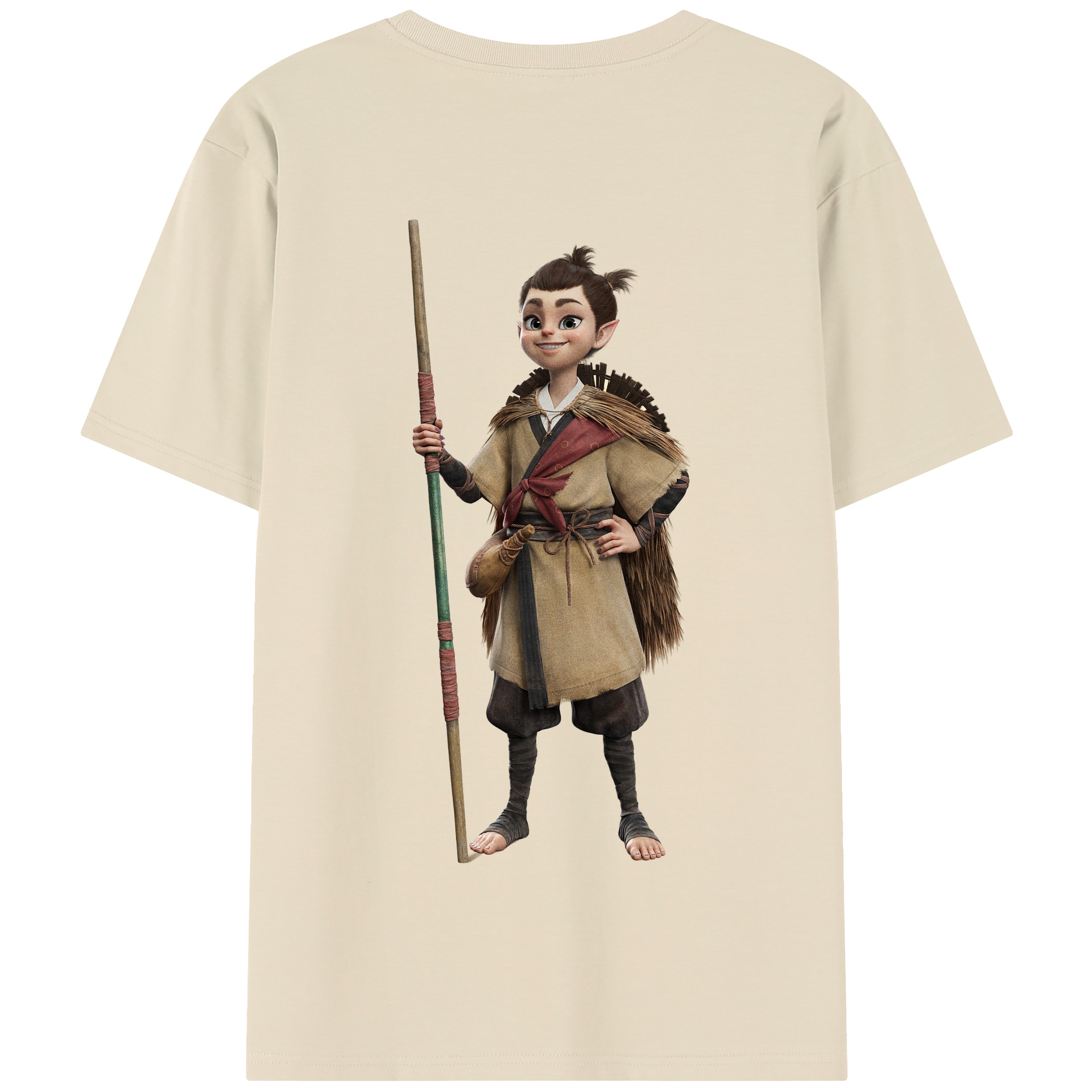 （画像用） Ne Zha 2 ナタ 魔童の大暴れ 綿100％半袖Tシャツ（背面プリント）