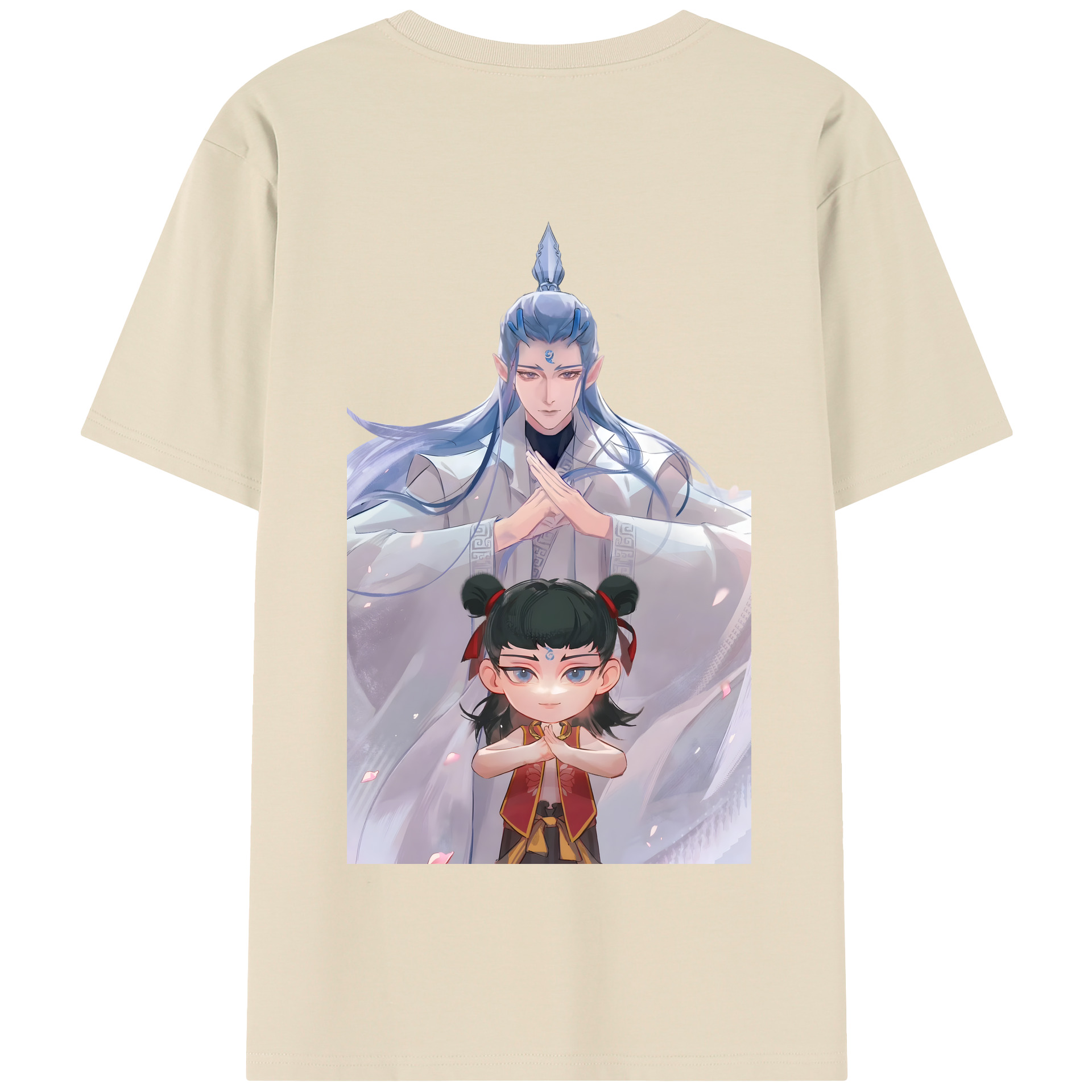 （画像用） Ne Zha 2 ナタ 魔童の大暴れ 綿100％半袖Tシャツ（背面プリント）