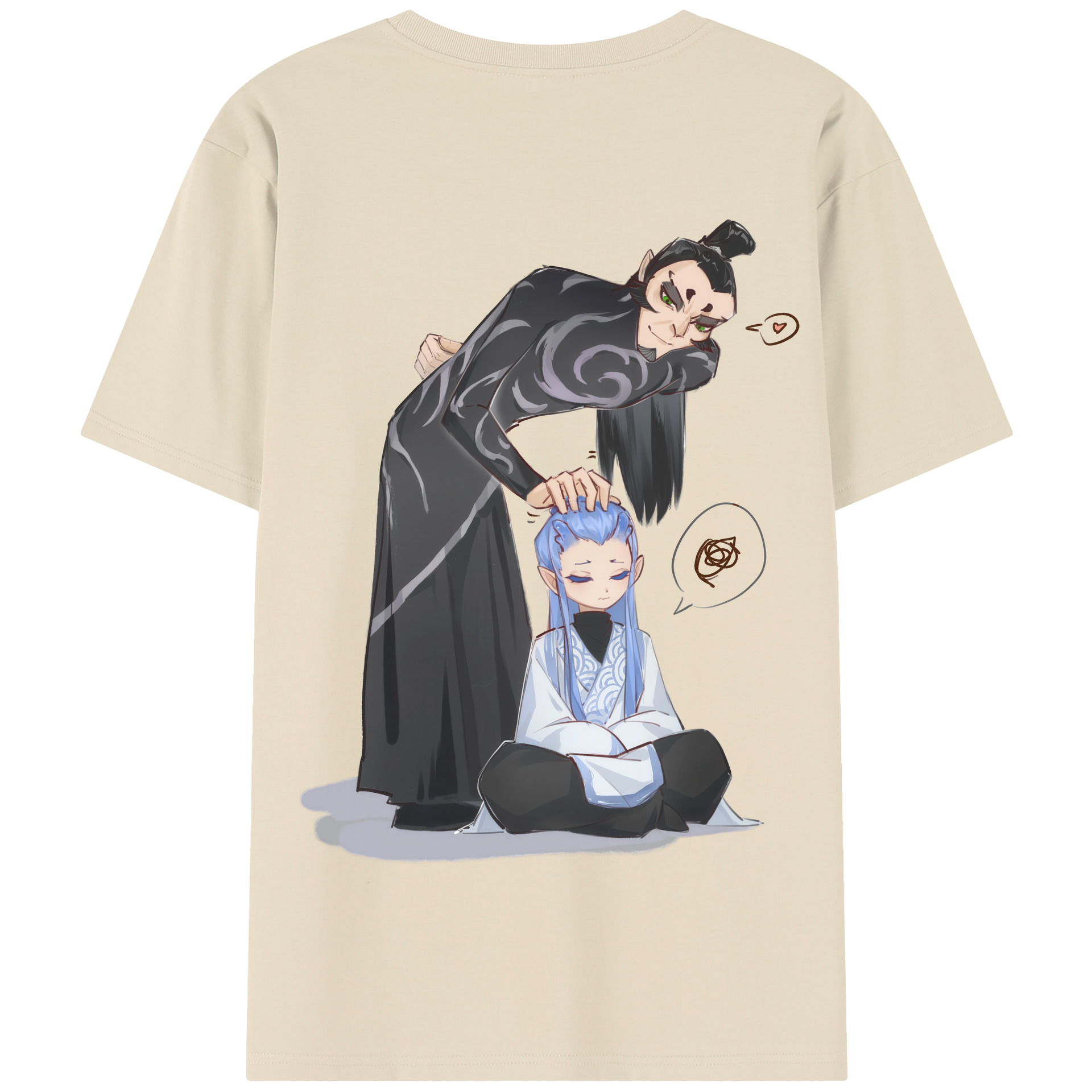 （画像用） Ne Zha 2 ナタ 魔童の大暴れ 綿100％半袖Tシャツ（背面プリント）