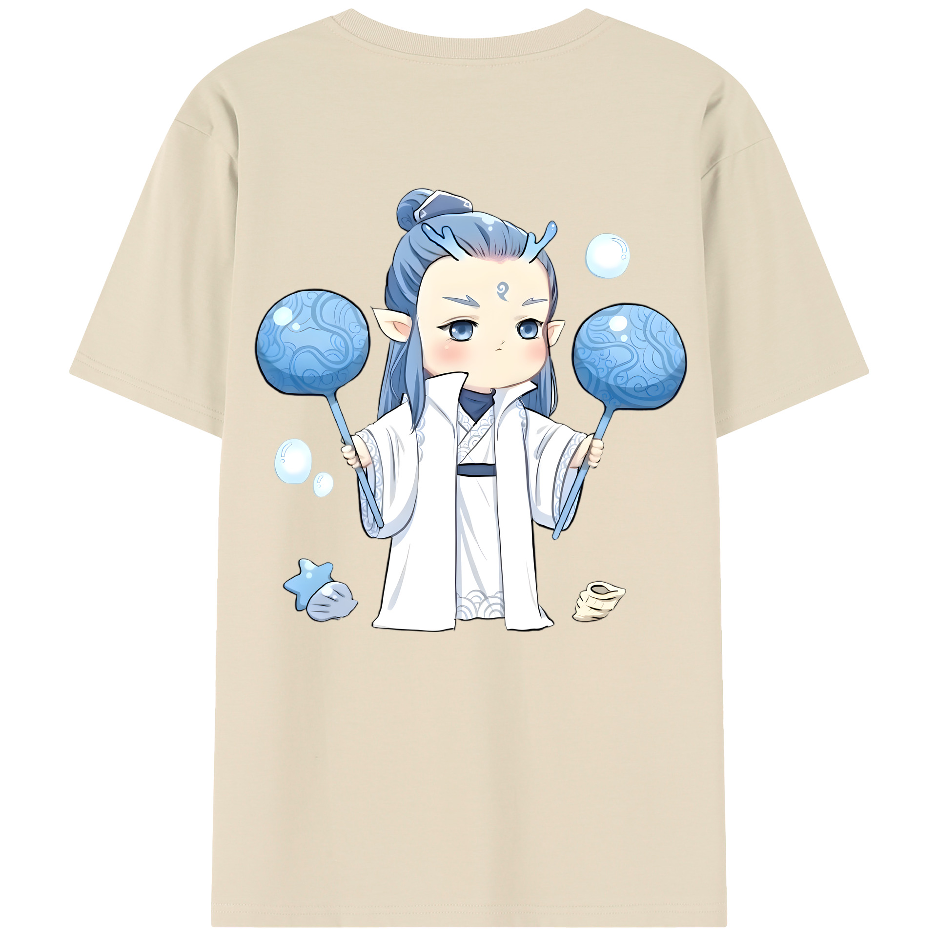 （画像用） Ne Zha 2 ナタ 魔童の大暴れ 綿100％半袖Tシャツ（背面プリント）